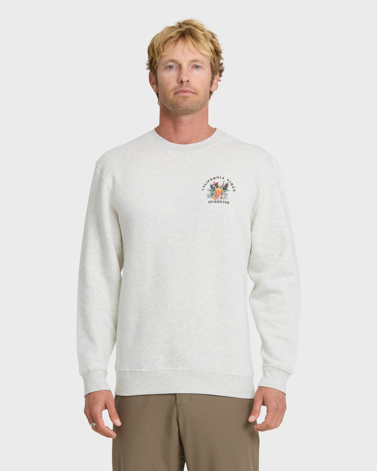 California Vibes Crew Fleece Sweatshirt - Oatmeal Hth - Quick Silver