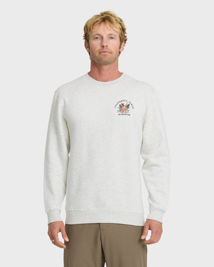 California Vibes Crew Fleece Sweatshirt - Oatmeal Hth - Quick Silver