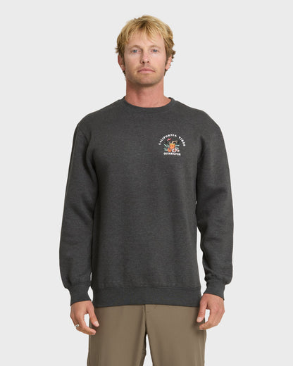 California Vibes Crew Fleece Sweatshirt - Charcoal Grey - Quick Silver