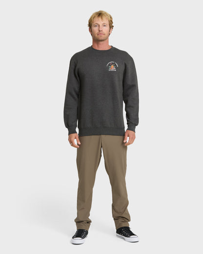 California Vibes Crew Fleece Sweatshirt - Charcoal Grey - Quick Silver