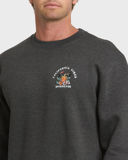California Vibes Crew Fleece Sweatshirt - Charcoal Grey - Quick Silver