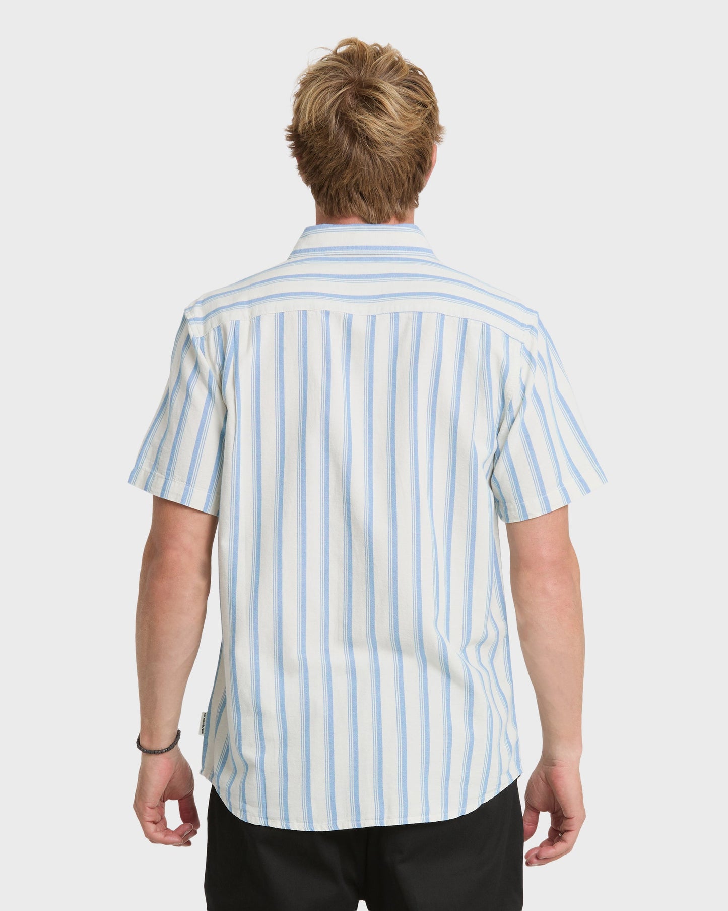 Oxford Stripe Classic Short Sleeve Shirt - Niagara - Quick Silver