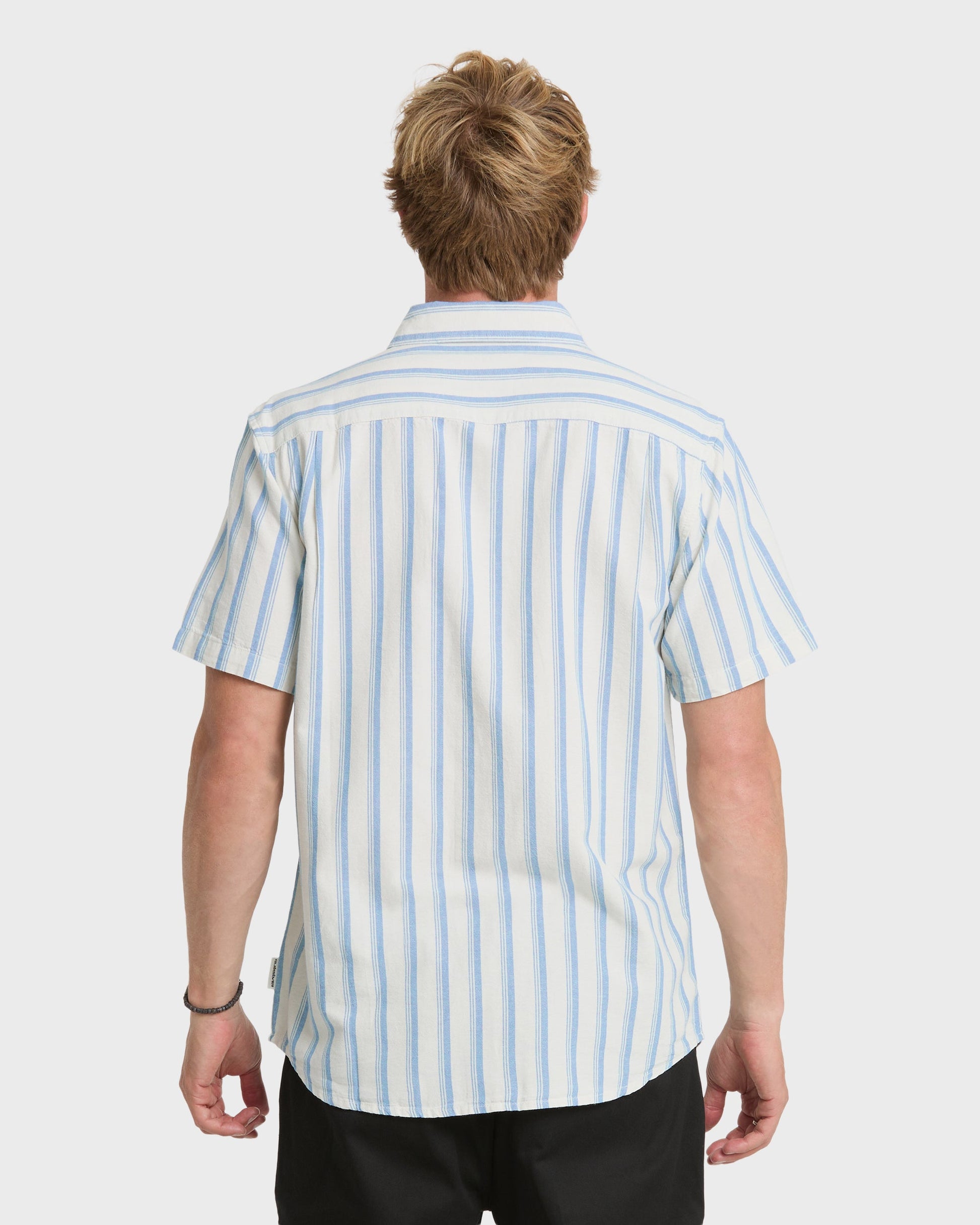 Oxford Stripe Classic Short Sleeve Shirt - Niagara - Quick Silver