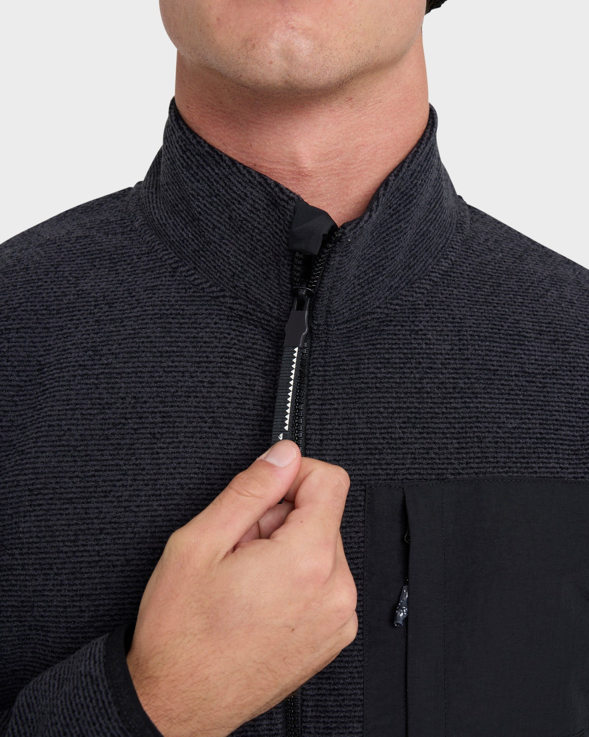 Aker Full Zip Technical Fleece - Black - Quick Silver