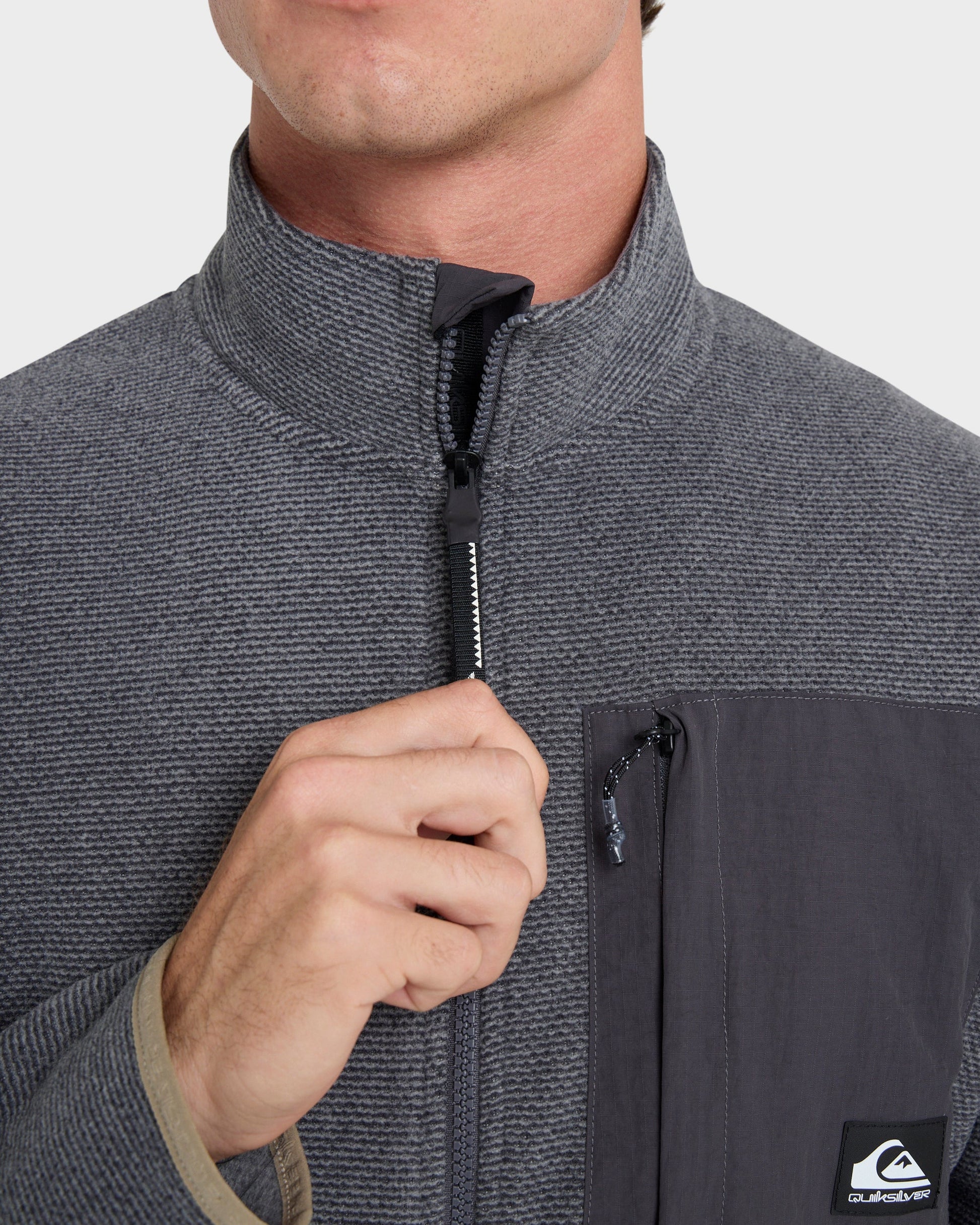 Aker Full Zip Technical Fleece - Quarry - Quick Silver