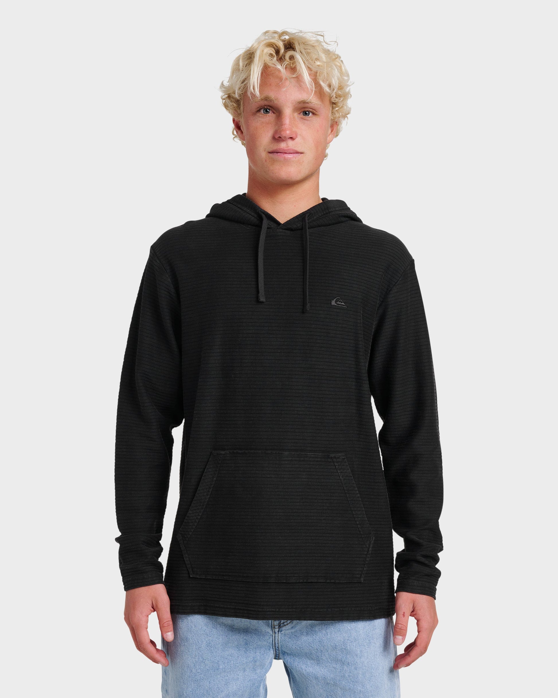 Alamitos Long Sleeve Hooded Top - Black - Quick Silver