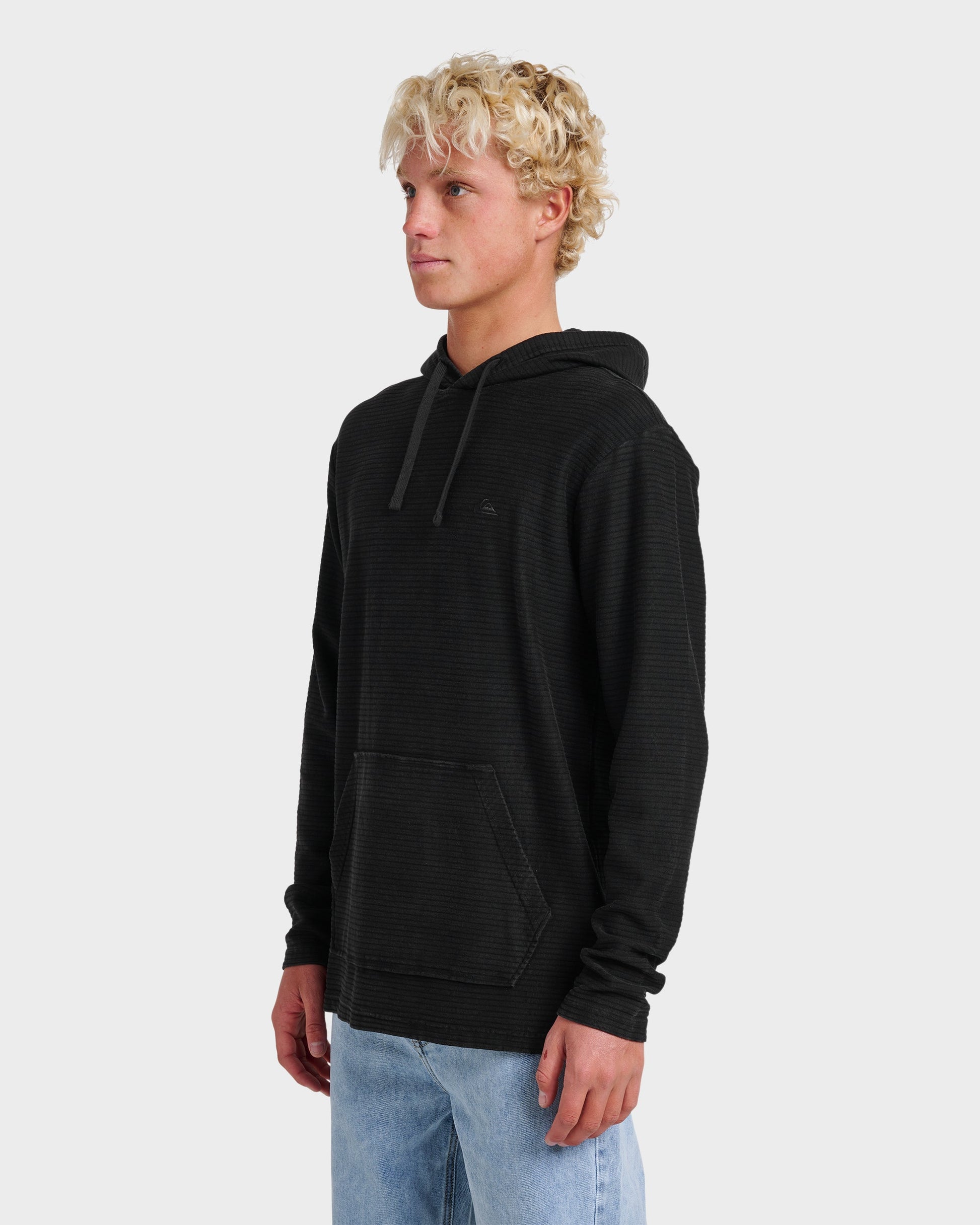 Alamitos Long Sleeve Hooded Top - Black - Quick Silver