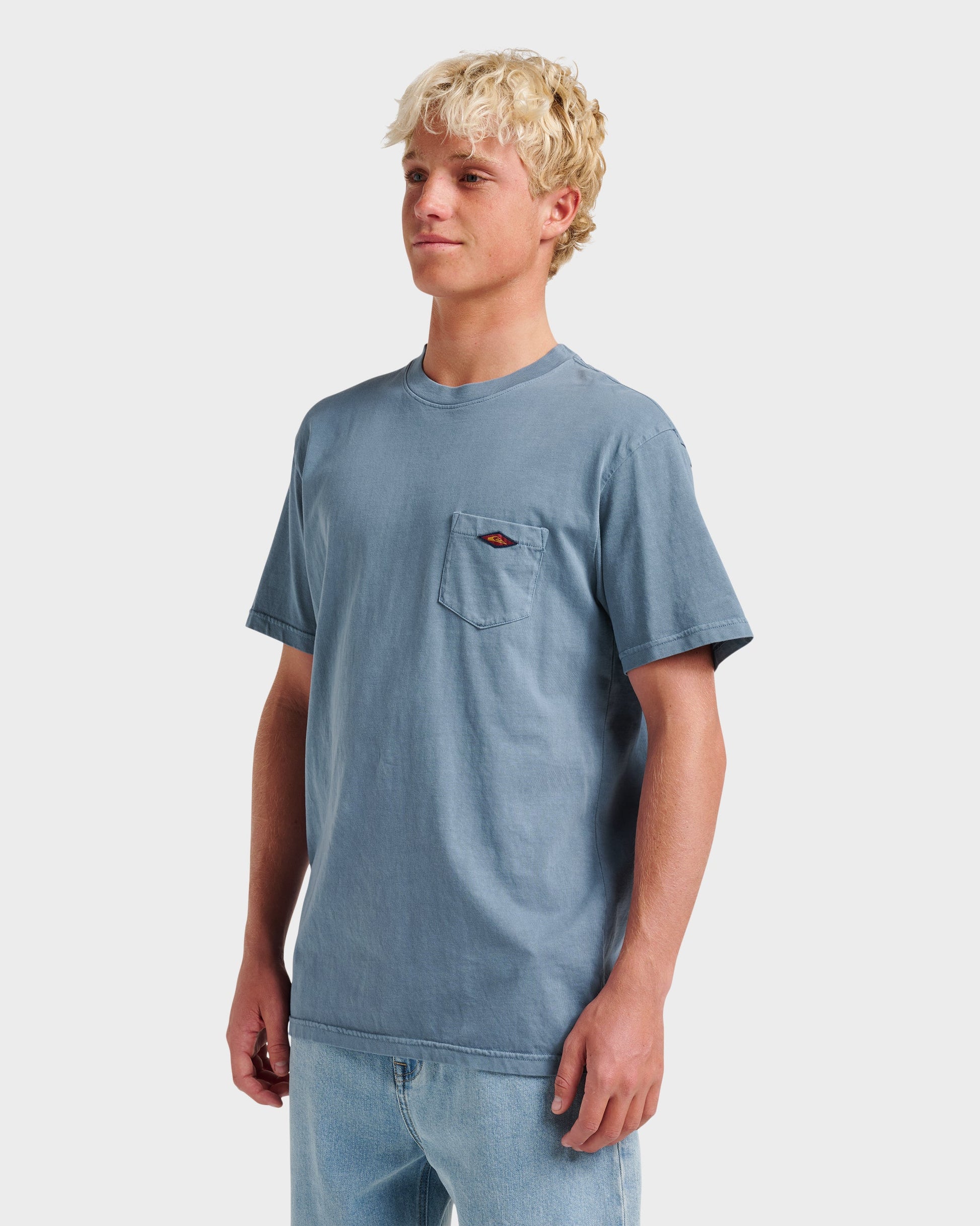 Saltwater Pocket Tee - China Blue - Quick Silver