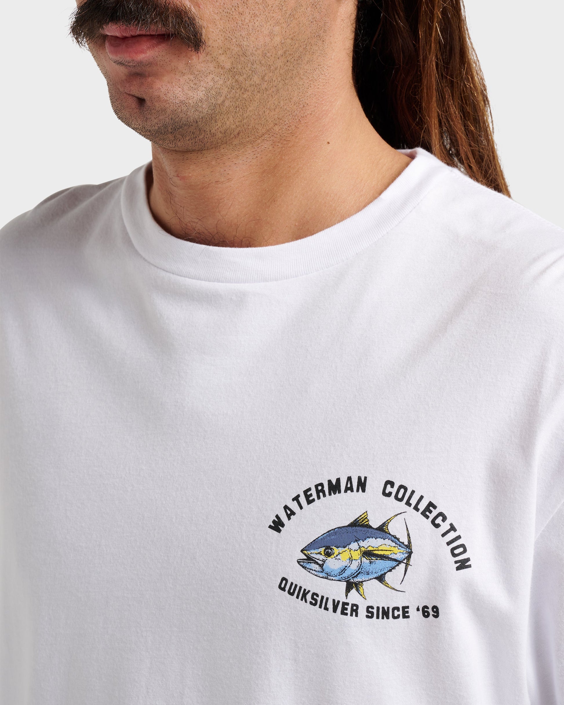 Waterman Double Ahi Classic T-shirt - White - Quick Silver