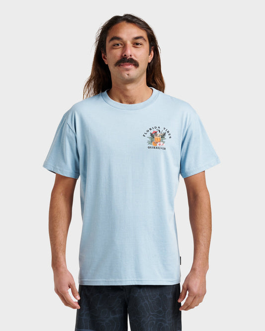 Fl Florida Vibes Classic T-shirt - Ashley Blue Heather - Quick Silver