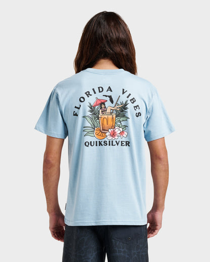 Fl Florida Vibes Classic T-shirt - Ashley Blue Heather - Quick Silver