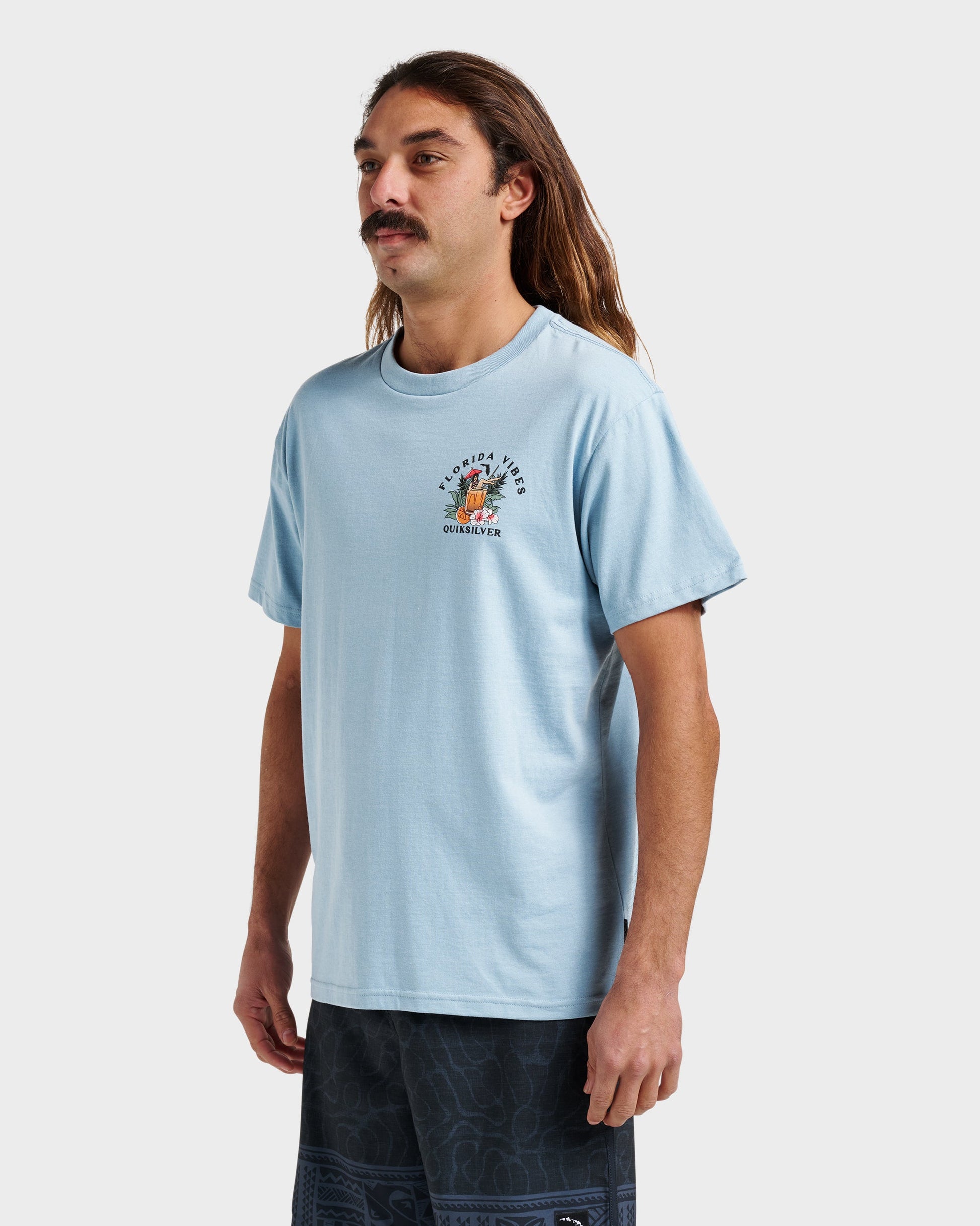 Fl Florida Vibes Classic T-shirt - Ashley Blue Heather - Quick Silver