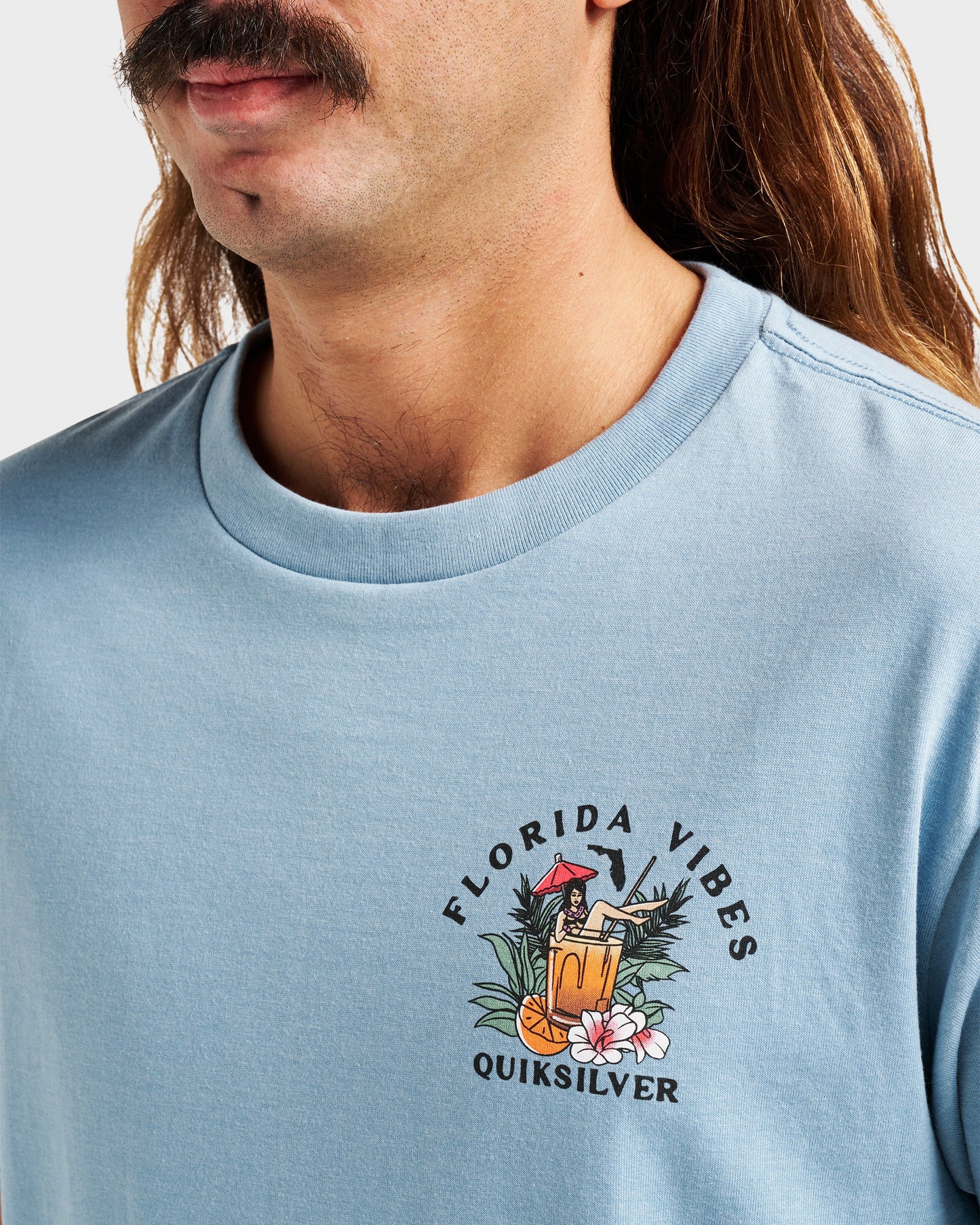 Fl Florida Vibes Classic T-shirt - Ashley Blue Heather - Quick Silver