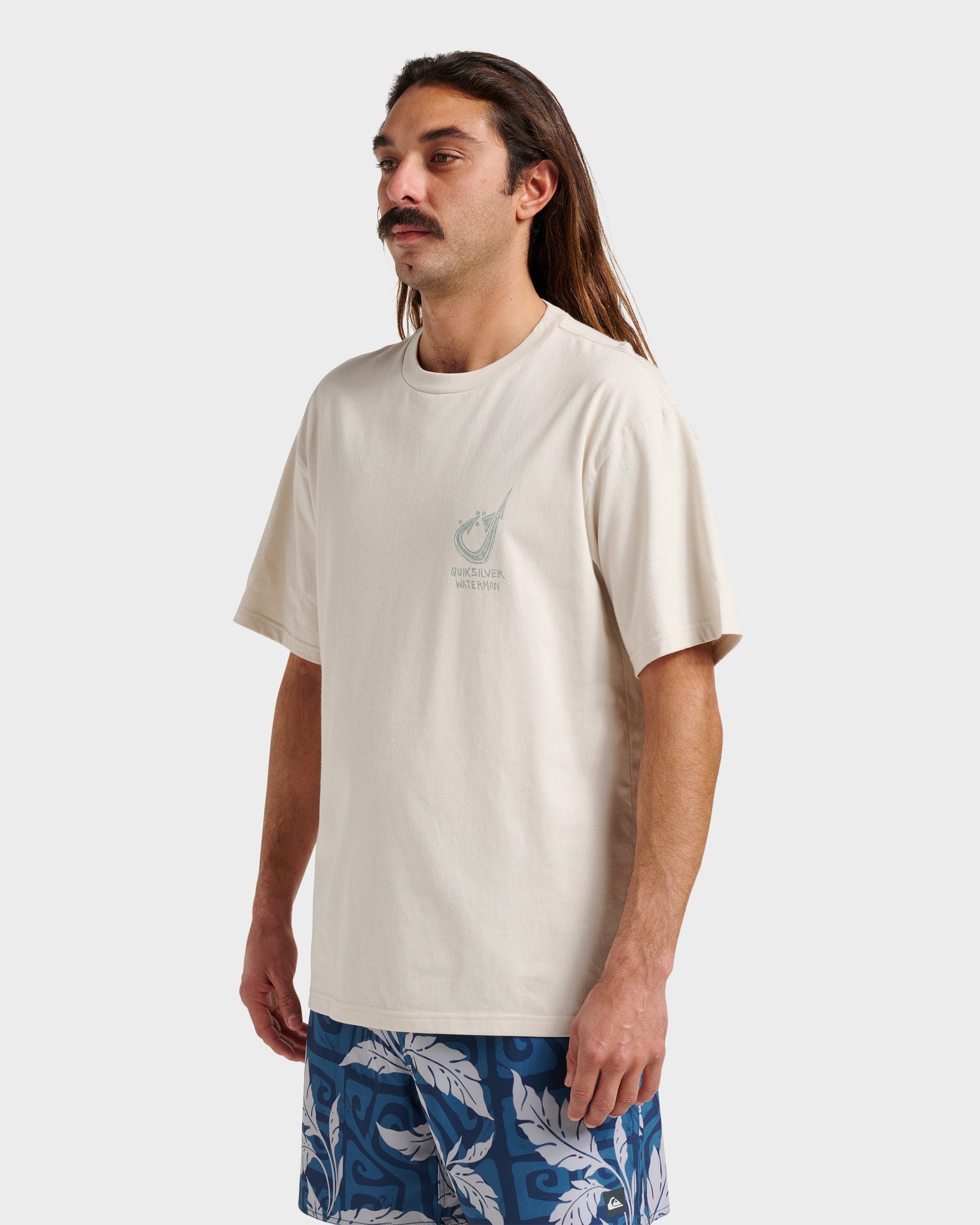 Waterman Hooked On Classic T-shirt - Moonbeam - Quick Silver