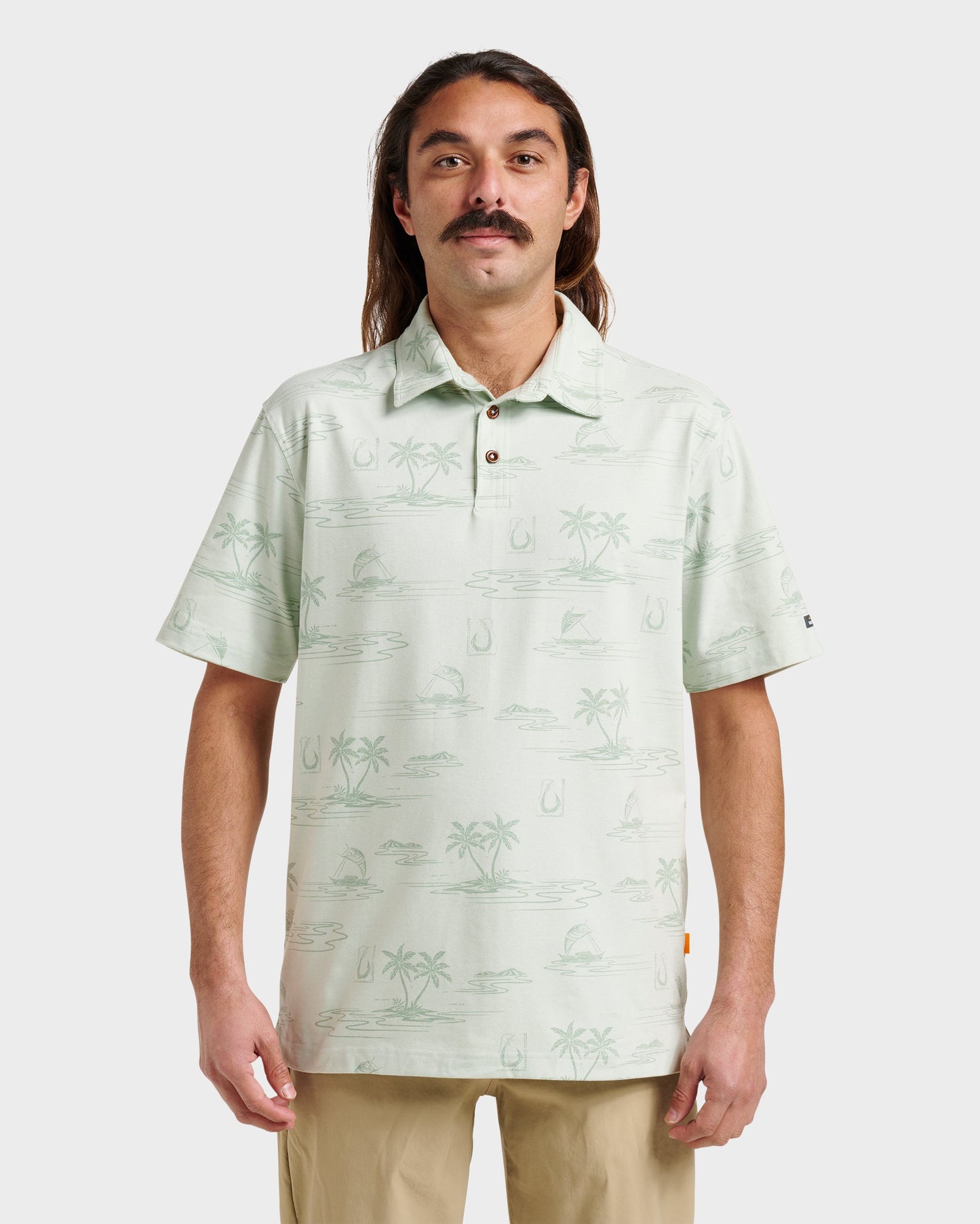 Waterman Island Daze Polo T-Shirt - Smoke Heahter - Quick Silver