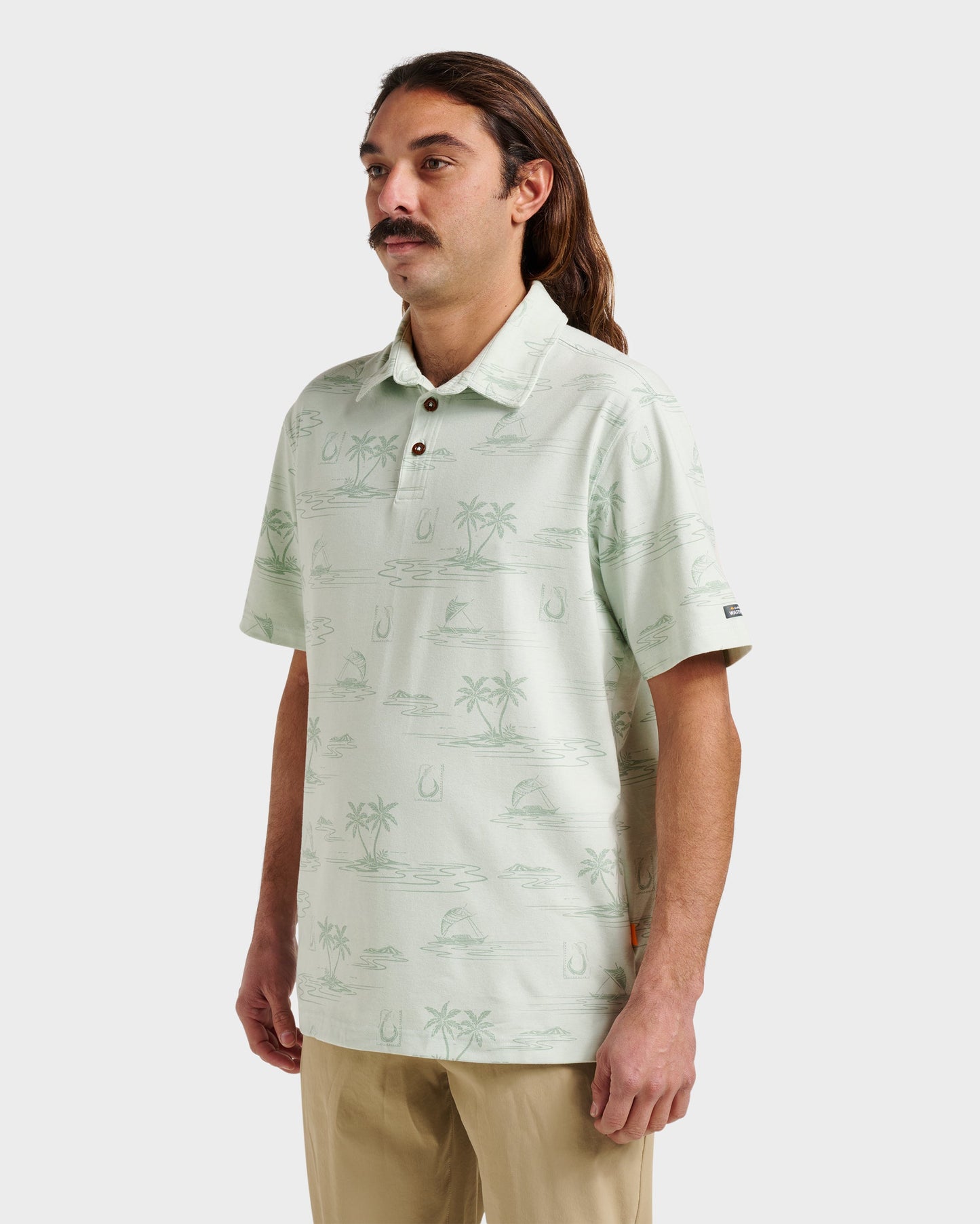 Waterman Island Daze Polo T-Shirt - Smoke Heahter - Quick Silver