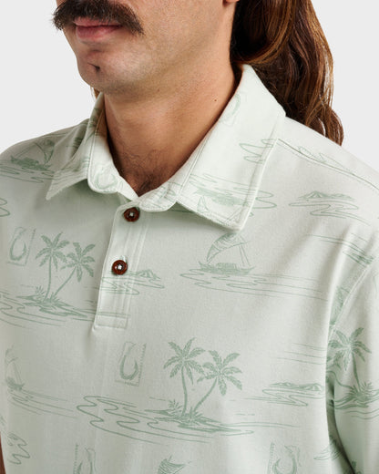 Waterman Island Daze Polo T-Shirt - Smoke Heahter - Quick Silver