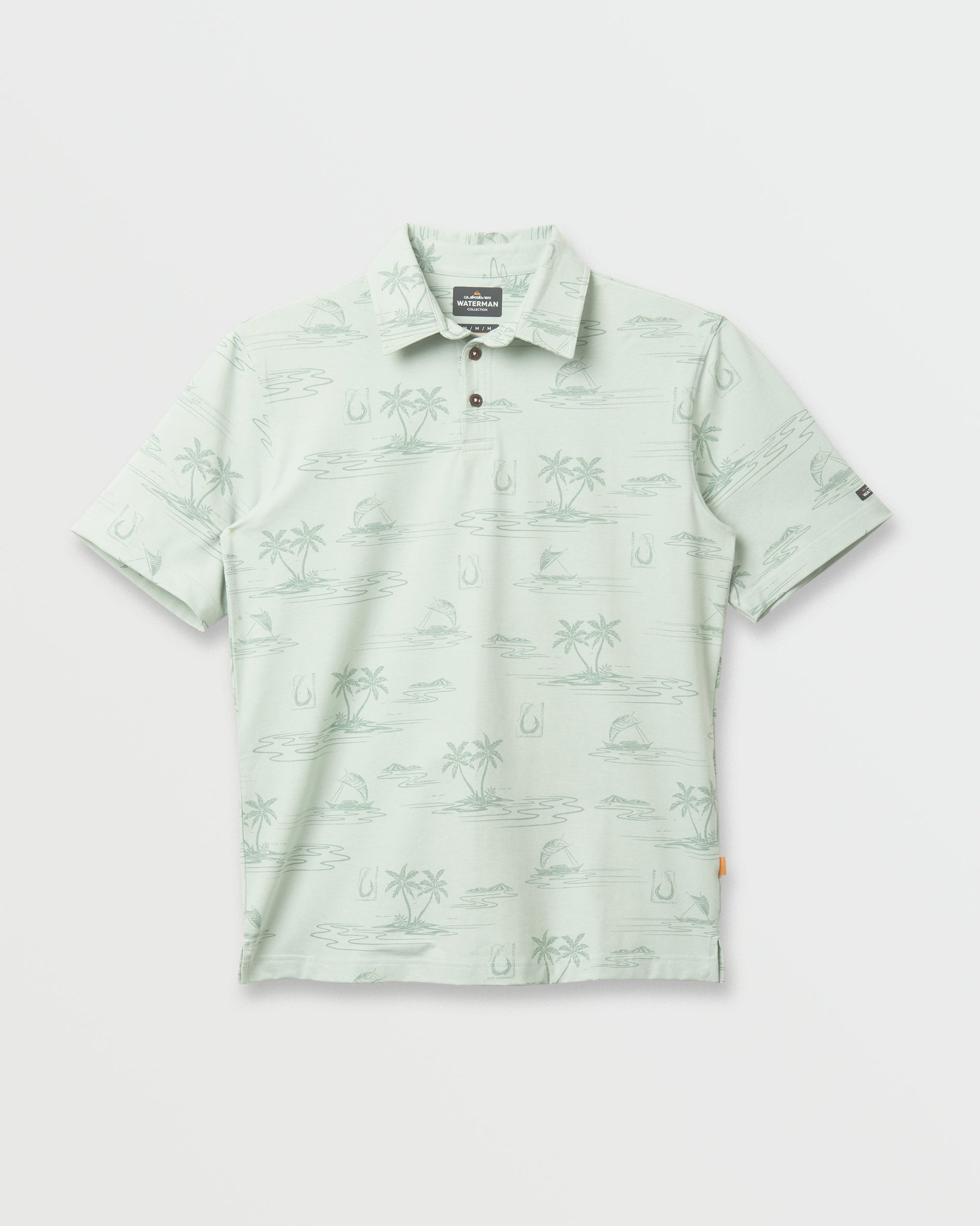 Waterman Island Daze Polo T-Shirt - Smoke Heahter - Quick Silver