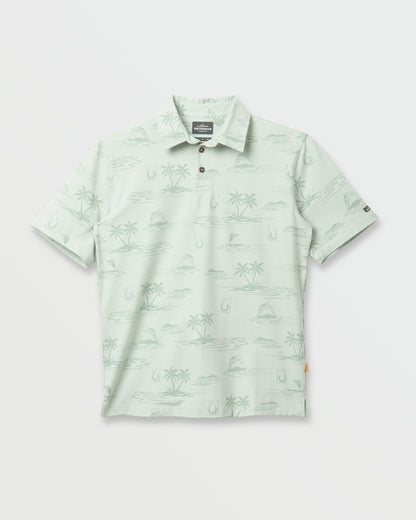 Waterman Island Daze Polo T-Shirt - Smoke Heahter - Quick Silver