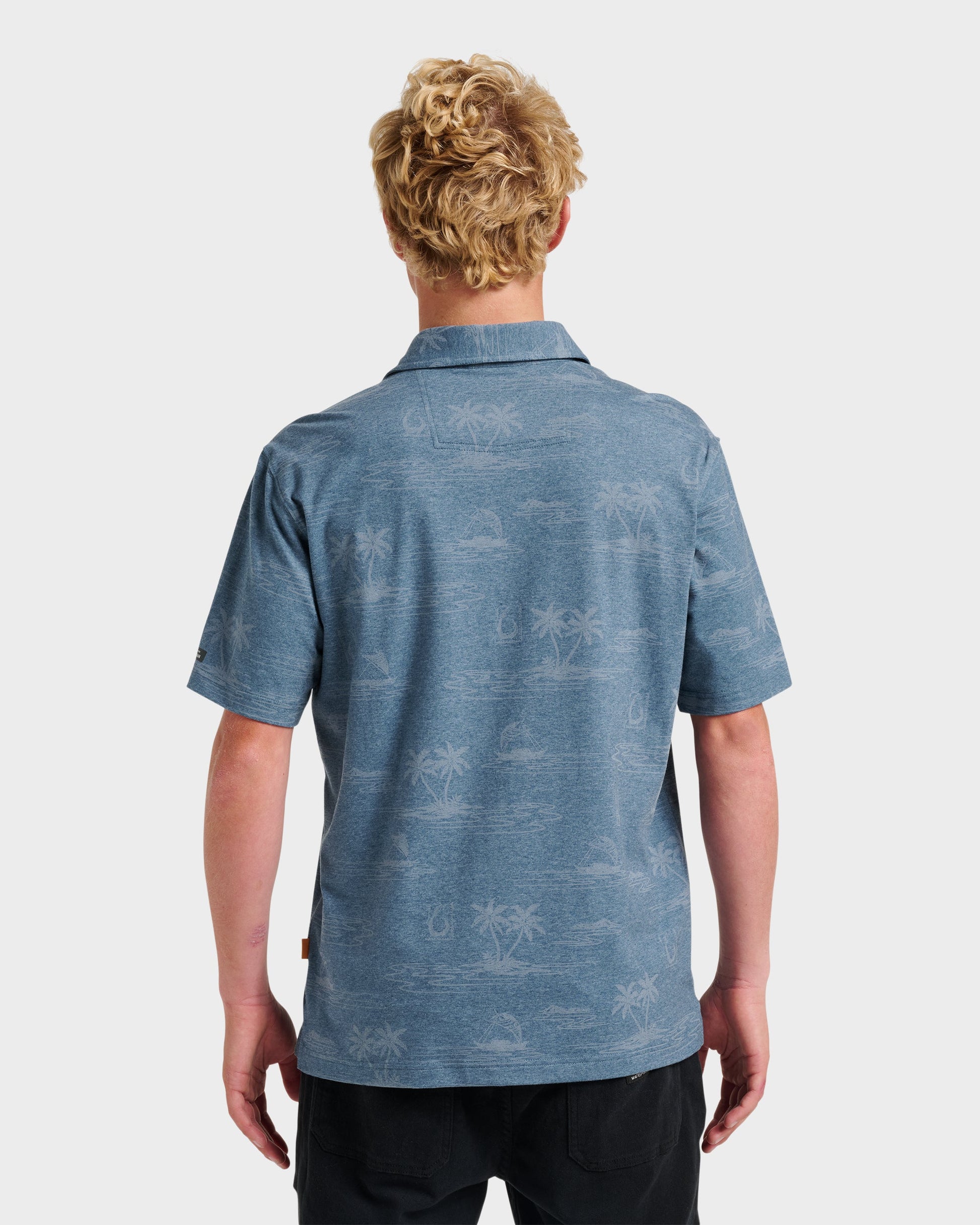 Waterman Island Daze Polo T-Shirt - Real Teal Heather - Quick Silver