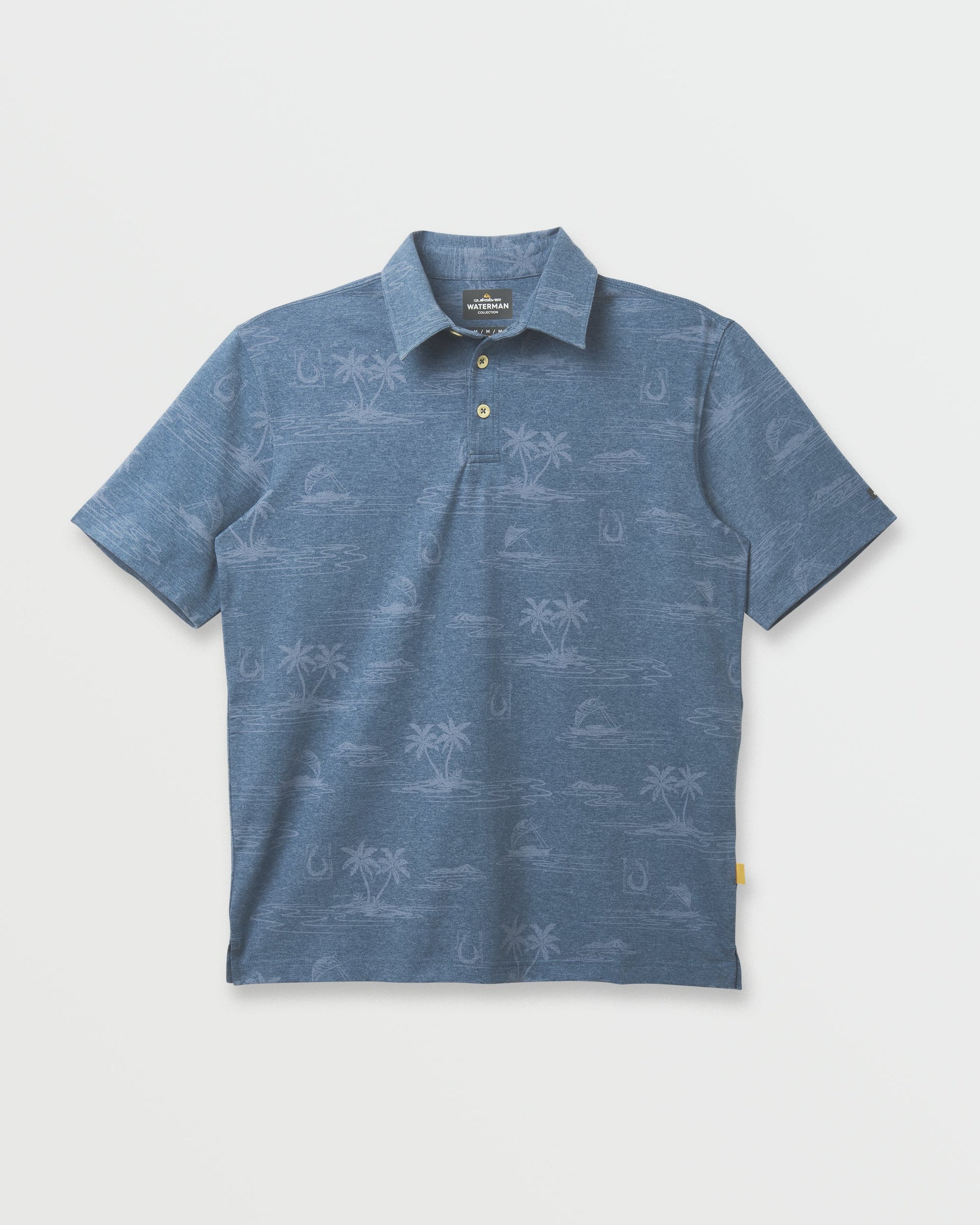 Waterman Island Daze Polo T-Shirt - Real Teal Heather - Quick Silver