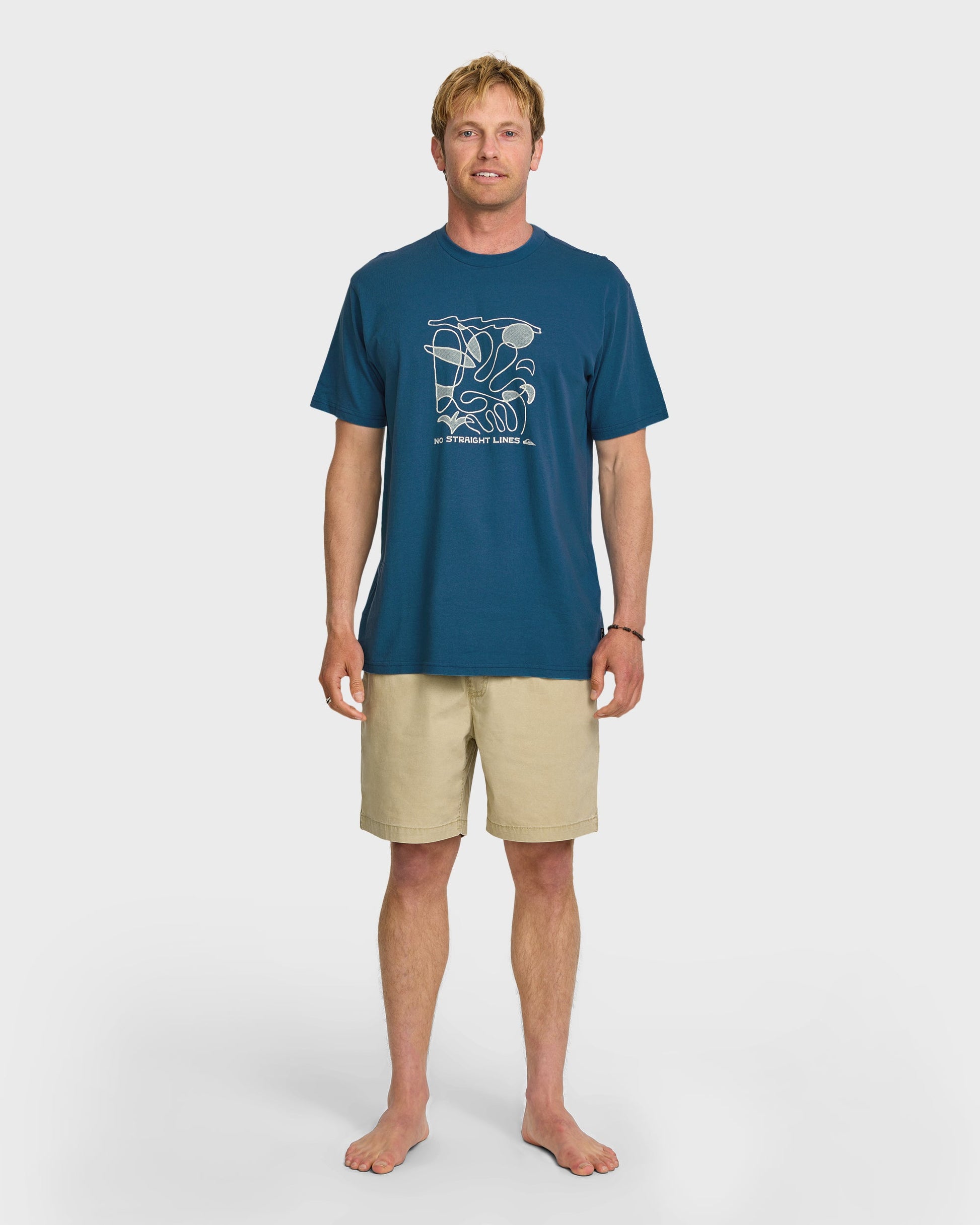 No Straight Lines Stw T-Shirt - Blue Steel - Quick Silver