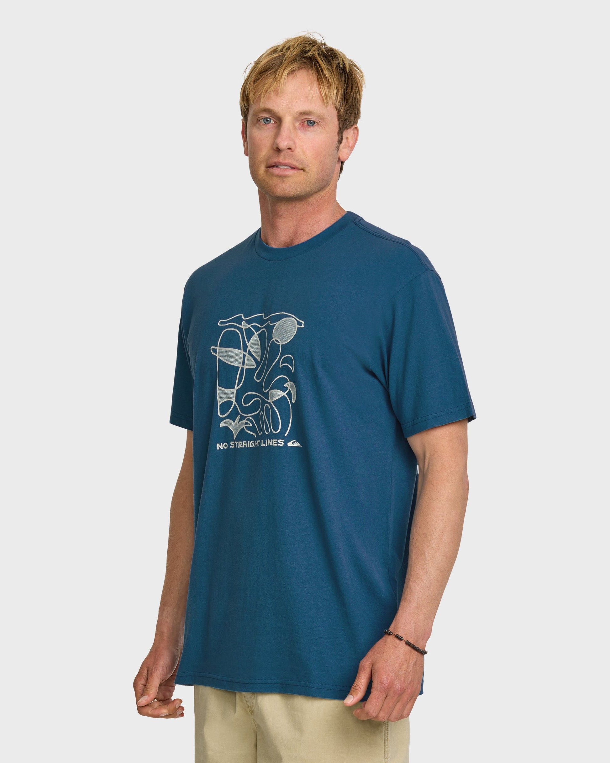 No Straight Lines Stw T-Shirt - Blue Steel - Quick Silver