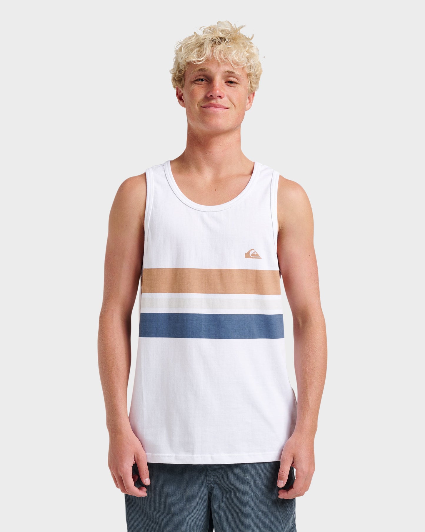 Og Stripe Tank - White - Quick Silver