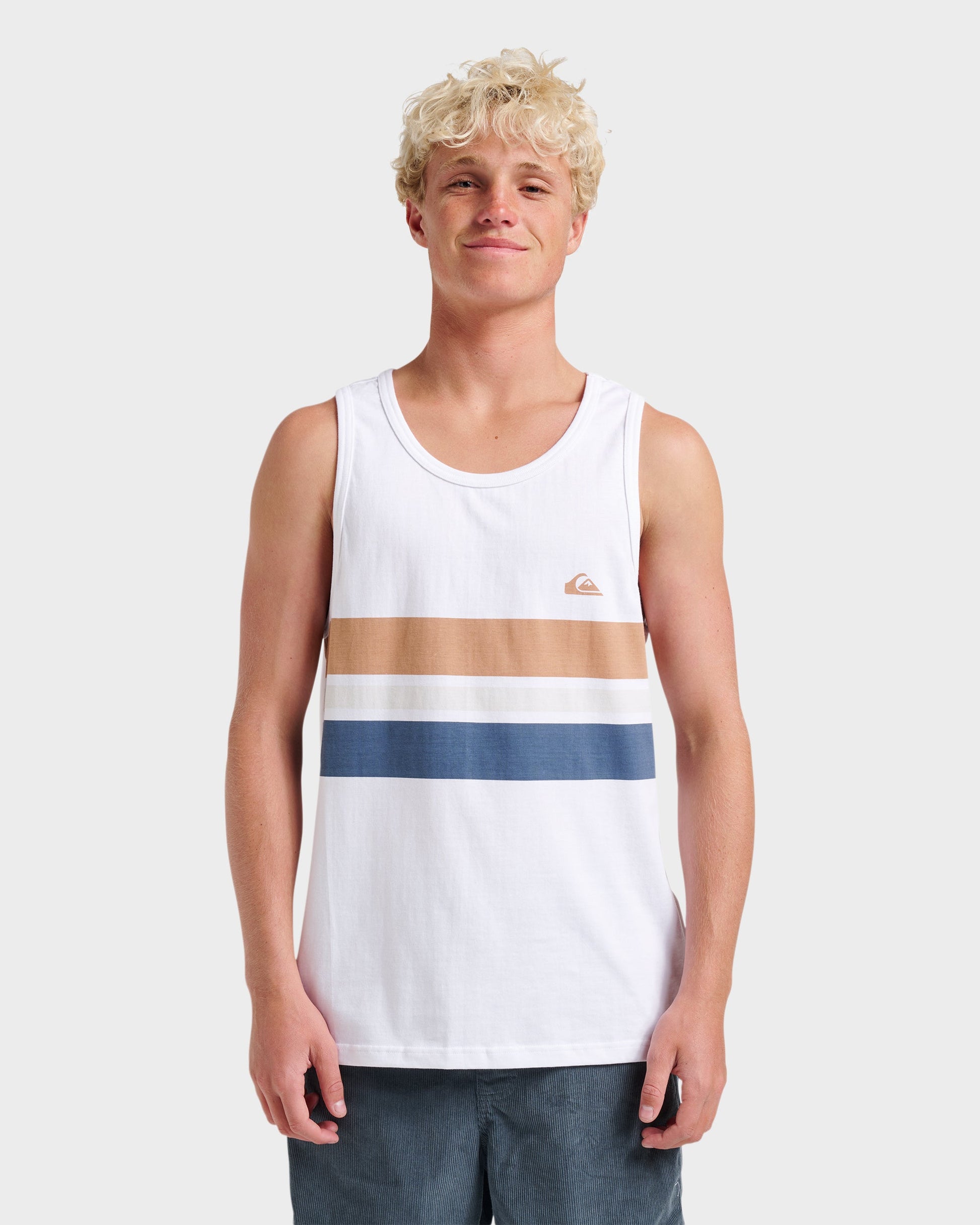 Og Stripe Tank - White - Quick Silver