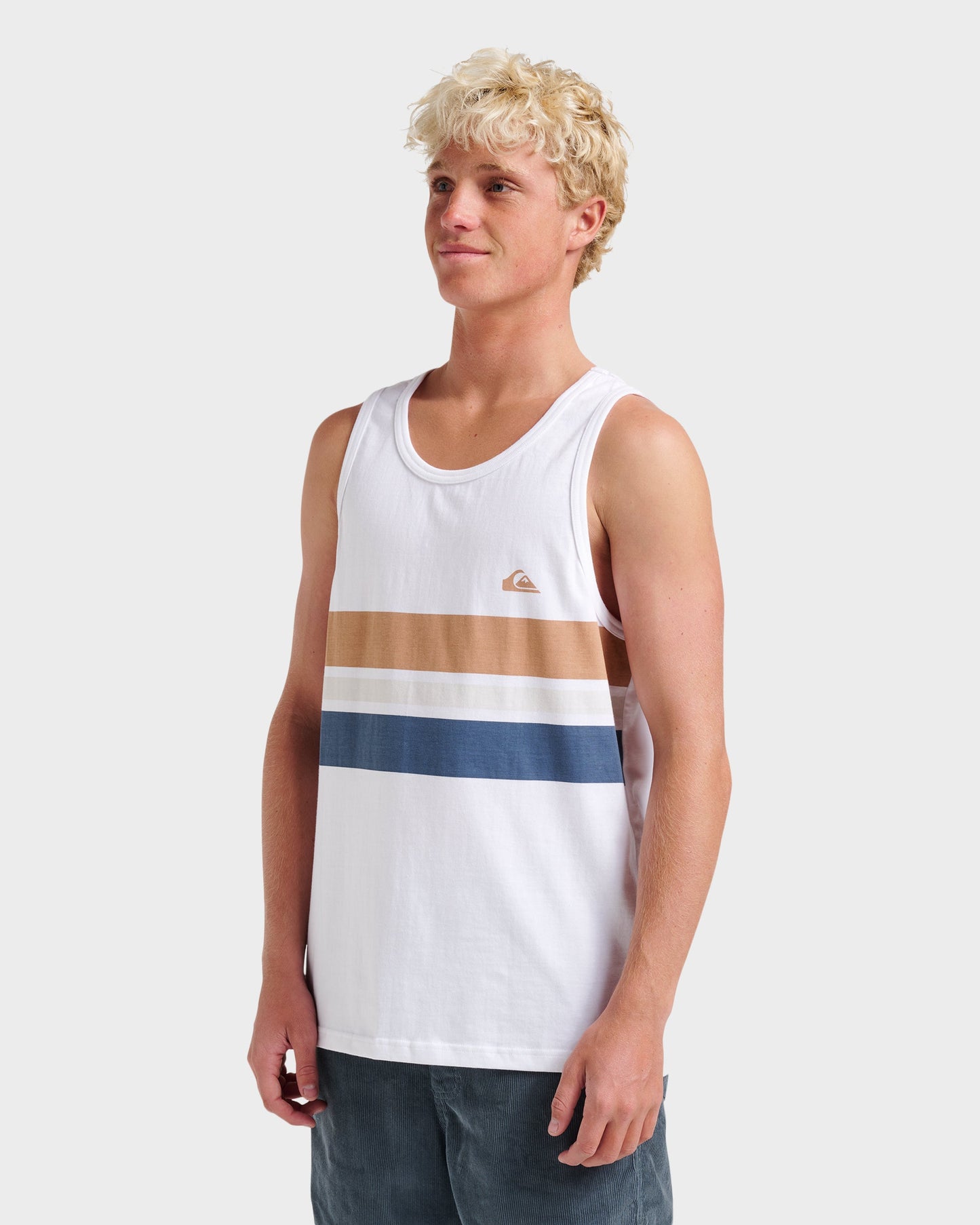 Og Stripe Tank - White - Quick Silver