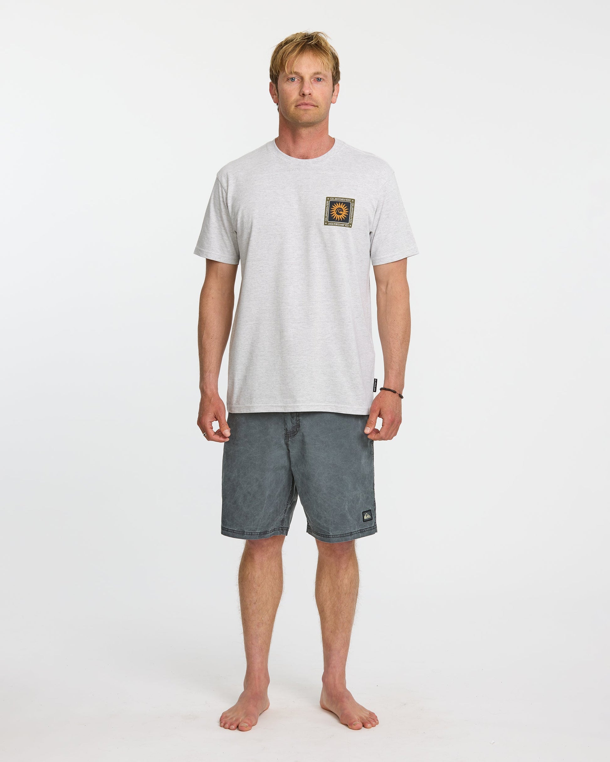 Sun Roots Organic Heather T-Shirt - Charcoal Heather - Quick Silver
