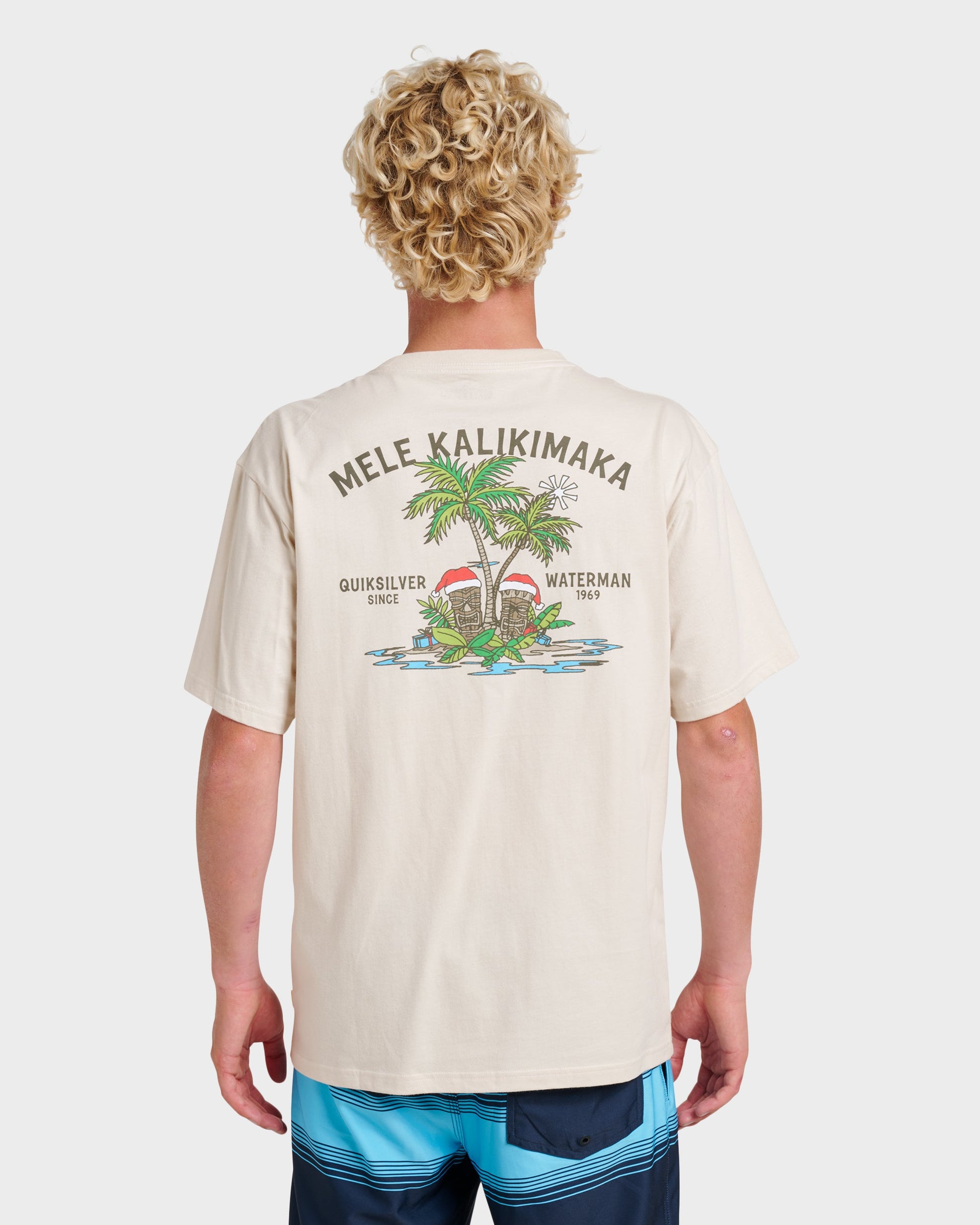 Waterman Tiki Holiday Classic T-shirt - Moonbeam - Quick Silver