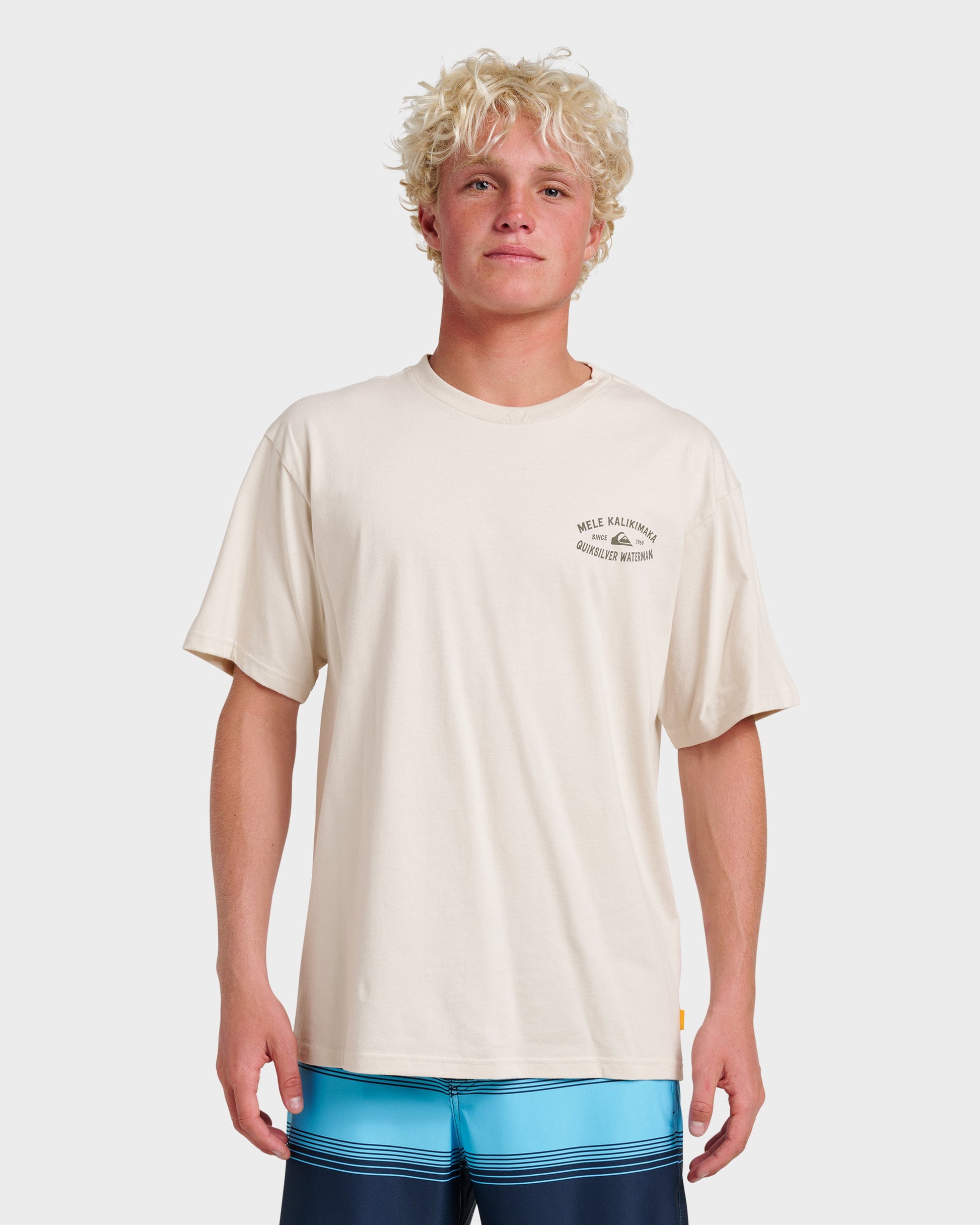 Waterman Tiki Holiday Classic T-shirt - Moonbeam - Quick Silver