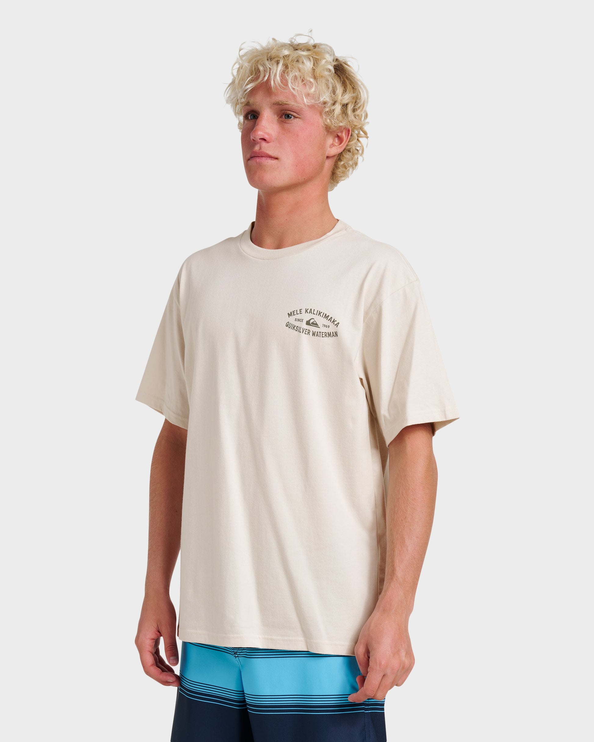 Waterman Tiki Holiday Classic T-shirt - Moonbeam - Quick Silver