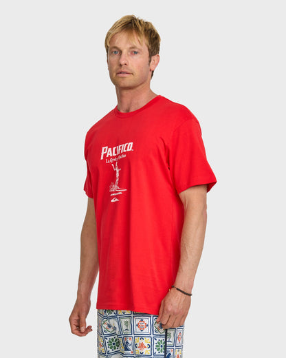 Quiksilver x Pacifico Baja Arch T-Shirt - Red - Quick Silver