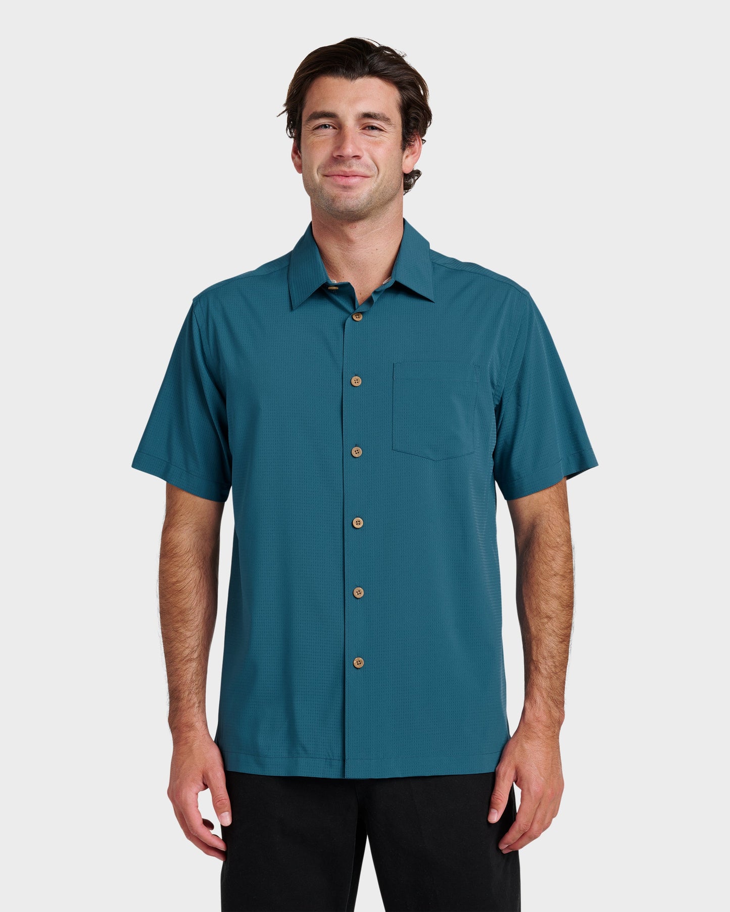 Chaser Short Sleeve Woven Shirt - Real Teal - Quick Silver
