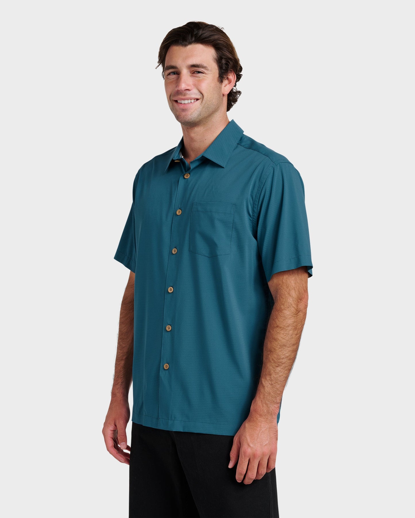 Chaser Short Sleeve Woven Shirt - Real Teal - Quick Silver