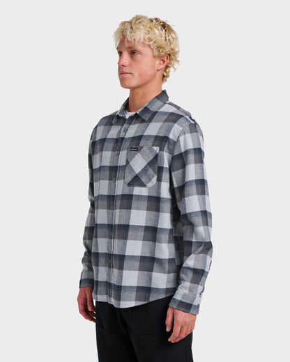 Penmar Check Flannel Shirt - Quarry - Quick Silver