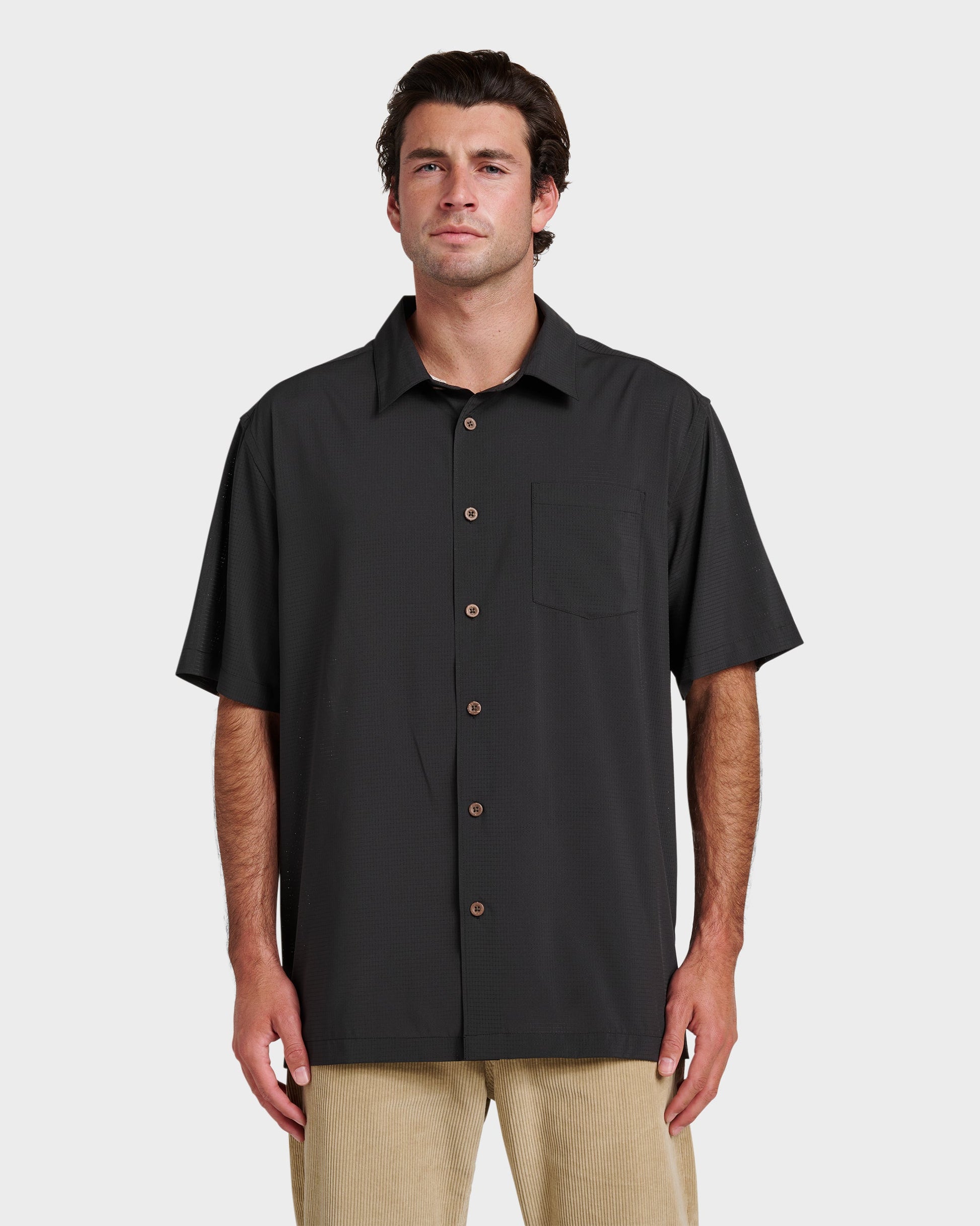 Chaser Short Sleeve Woven Shirt - Phantom - Quick Silver