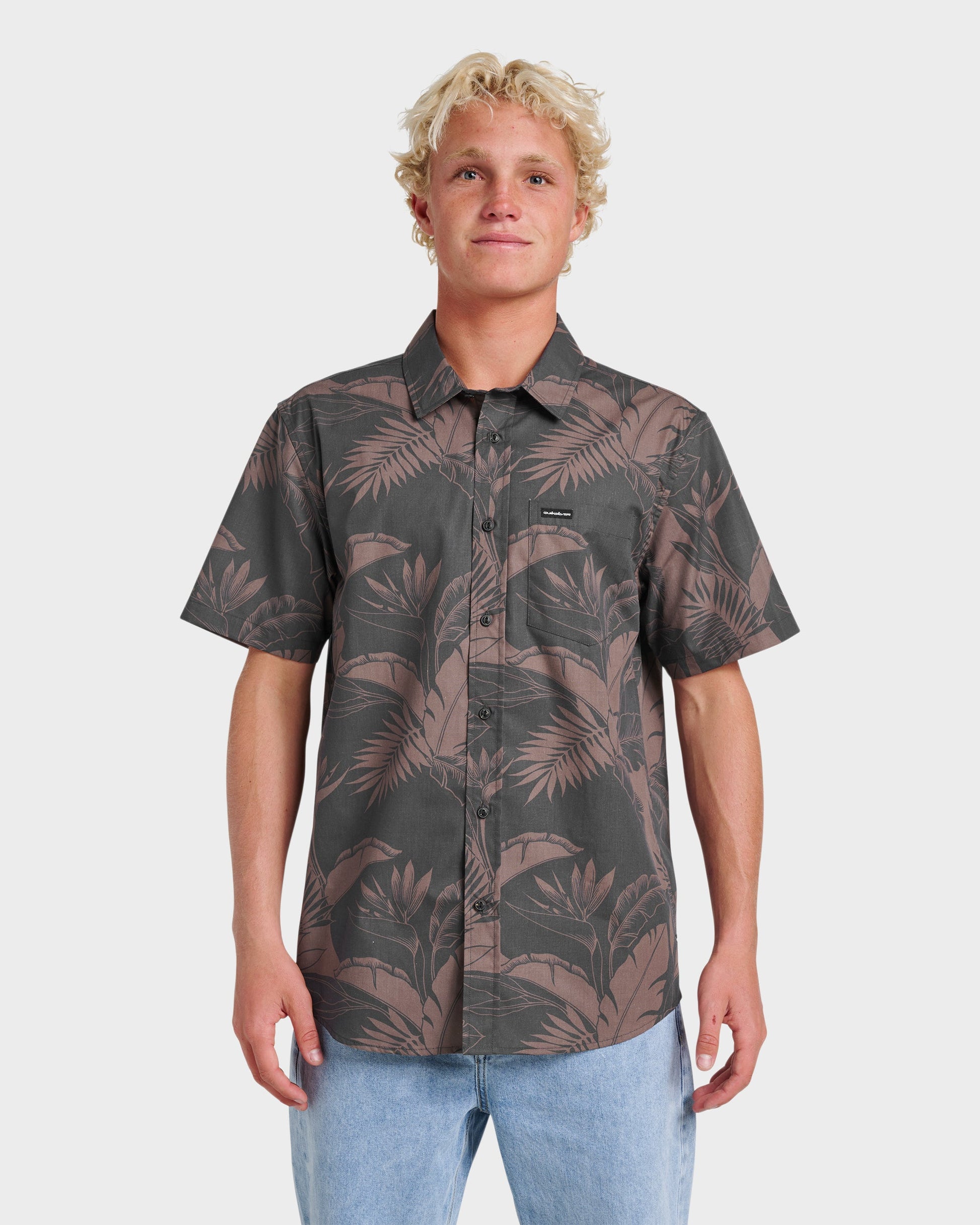 Kahanu Classic Short Sleeve Shirt - Black - Quick Silver