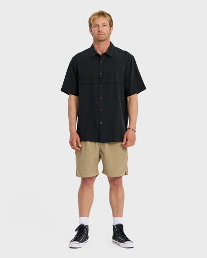 Waterman Tahiti Palms Premium Anti-Wrinkle Shirt - Black - Quick Silver