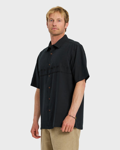 Waterman Tahiti Palms Premium Anti-Wrinkle Shirt - Black - Quick Silver