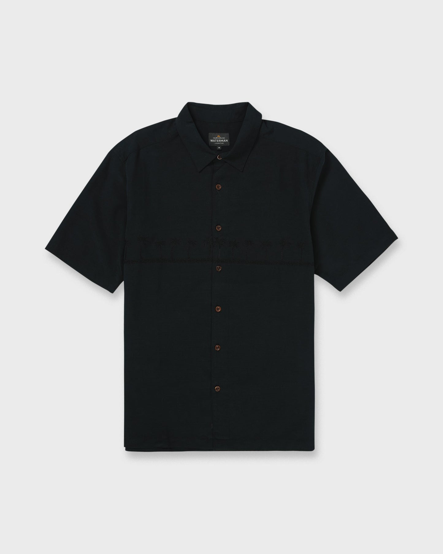 Waterman Tahiti Palms Premium Anti-Wrinkle Shirt - Black - Quick Silver