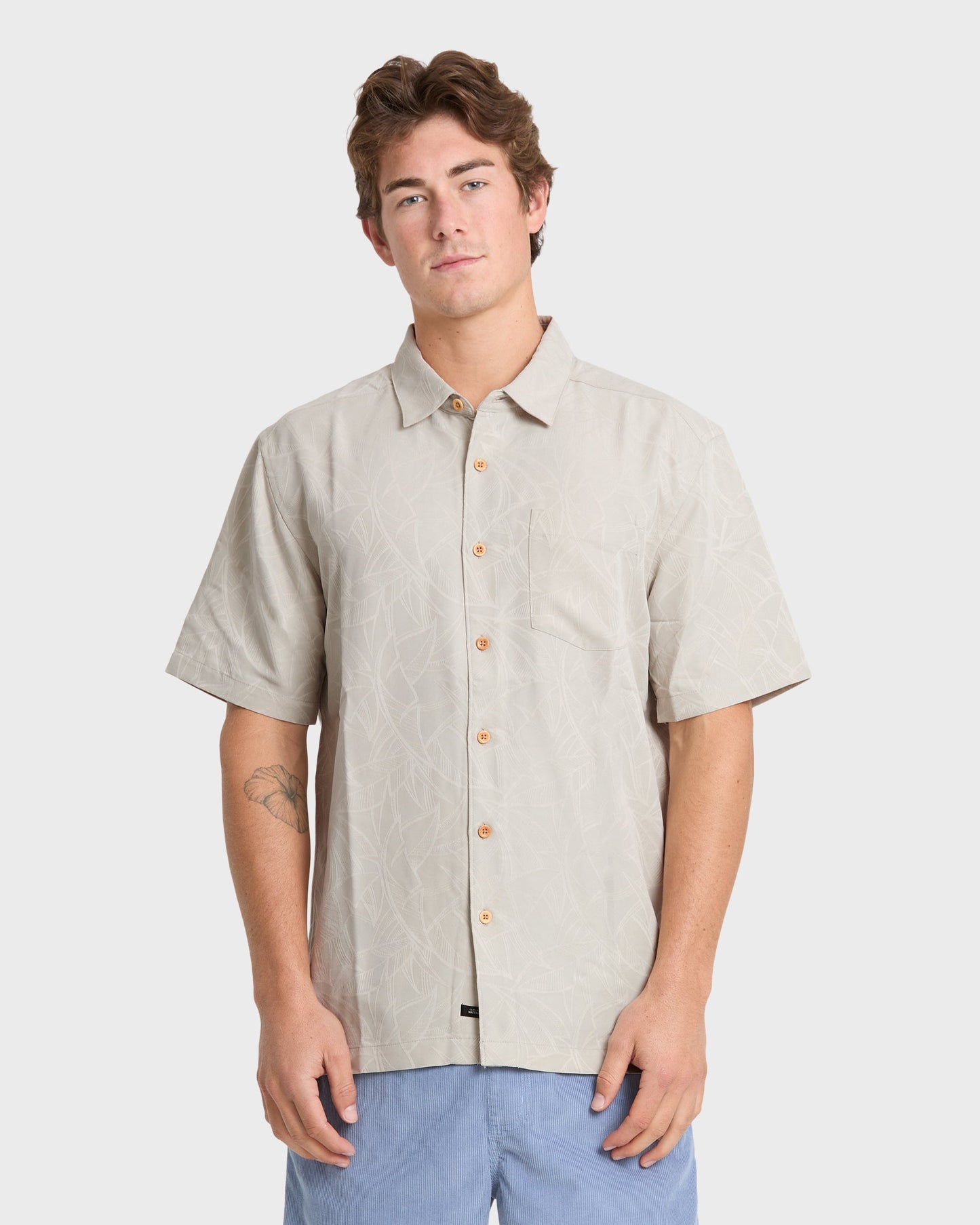 Waterman Island Jungle Shirt - Pelican - Quick Silver