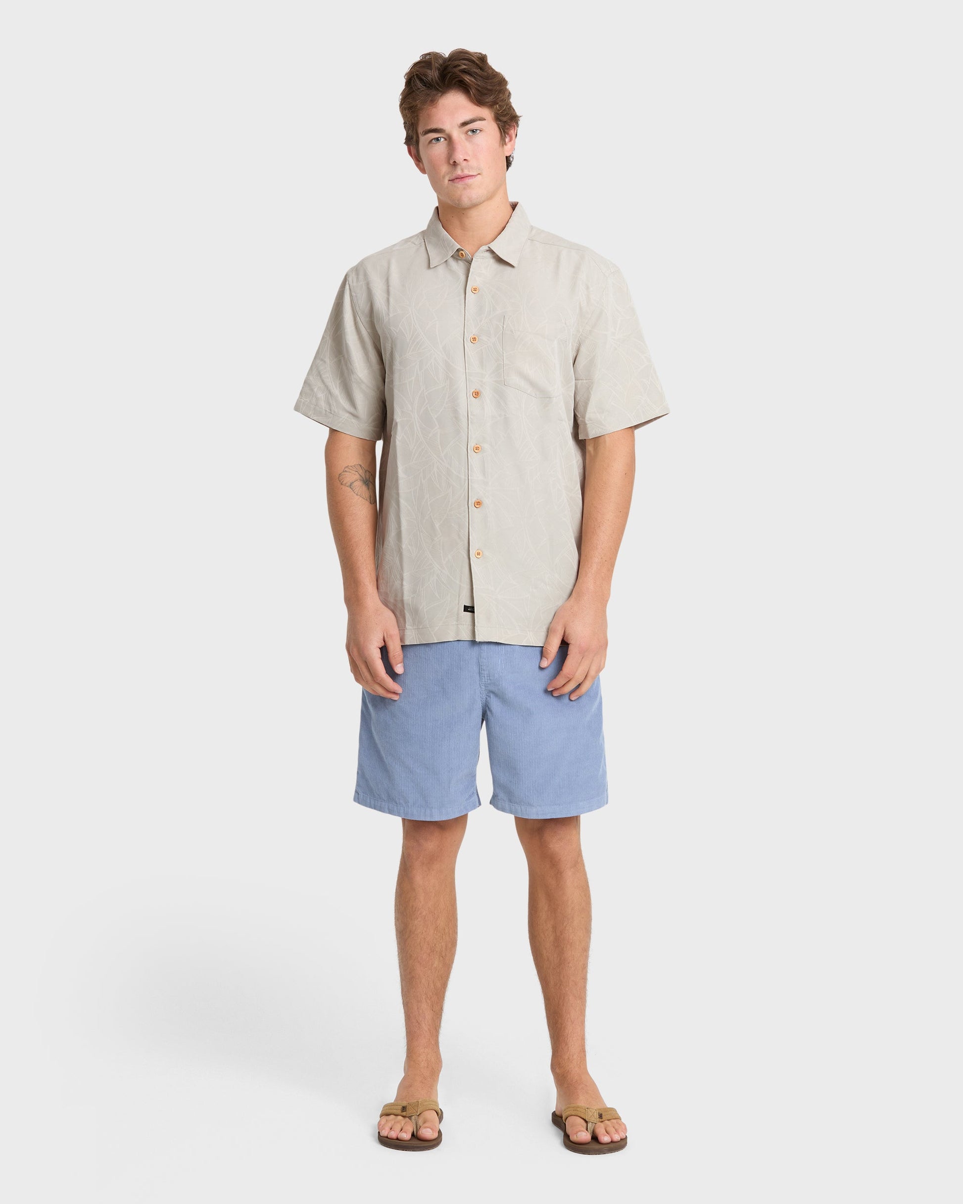 Waterman Island Jungle Shirt - Pelican - Quick Silver