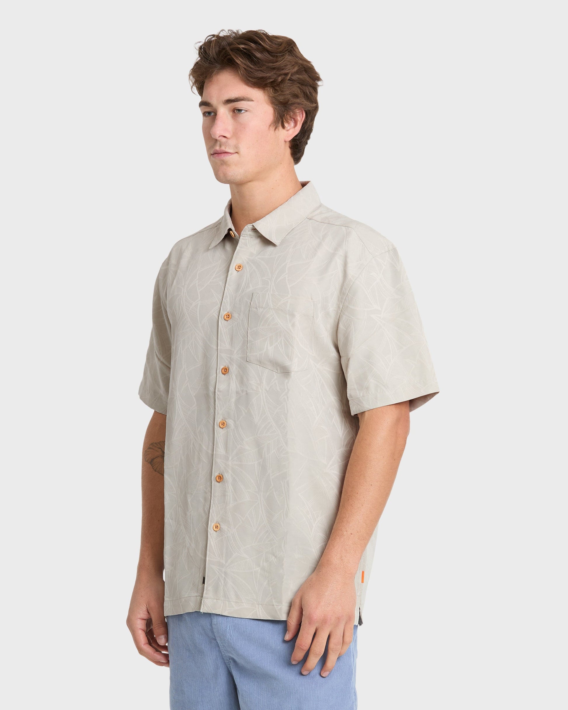 Waterman Island Jungle Shirt - Pelican - Quick Silver