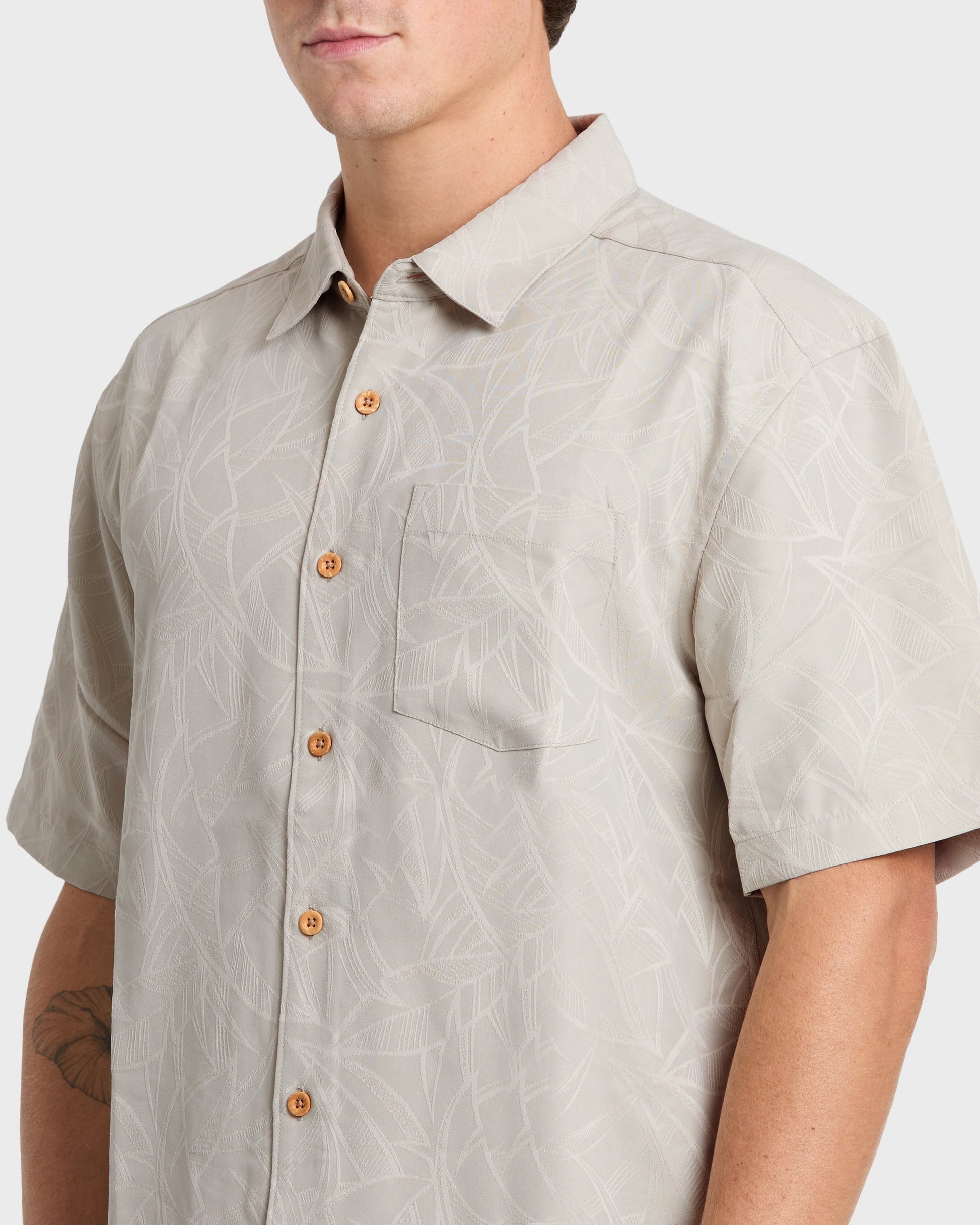 Waterman Island Jungle Shirt - Pelican - Quick Silver