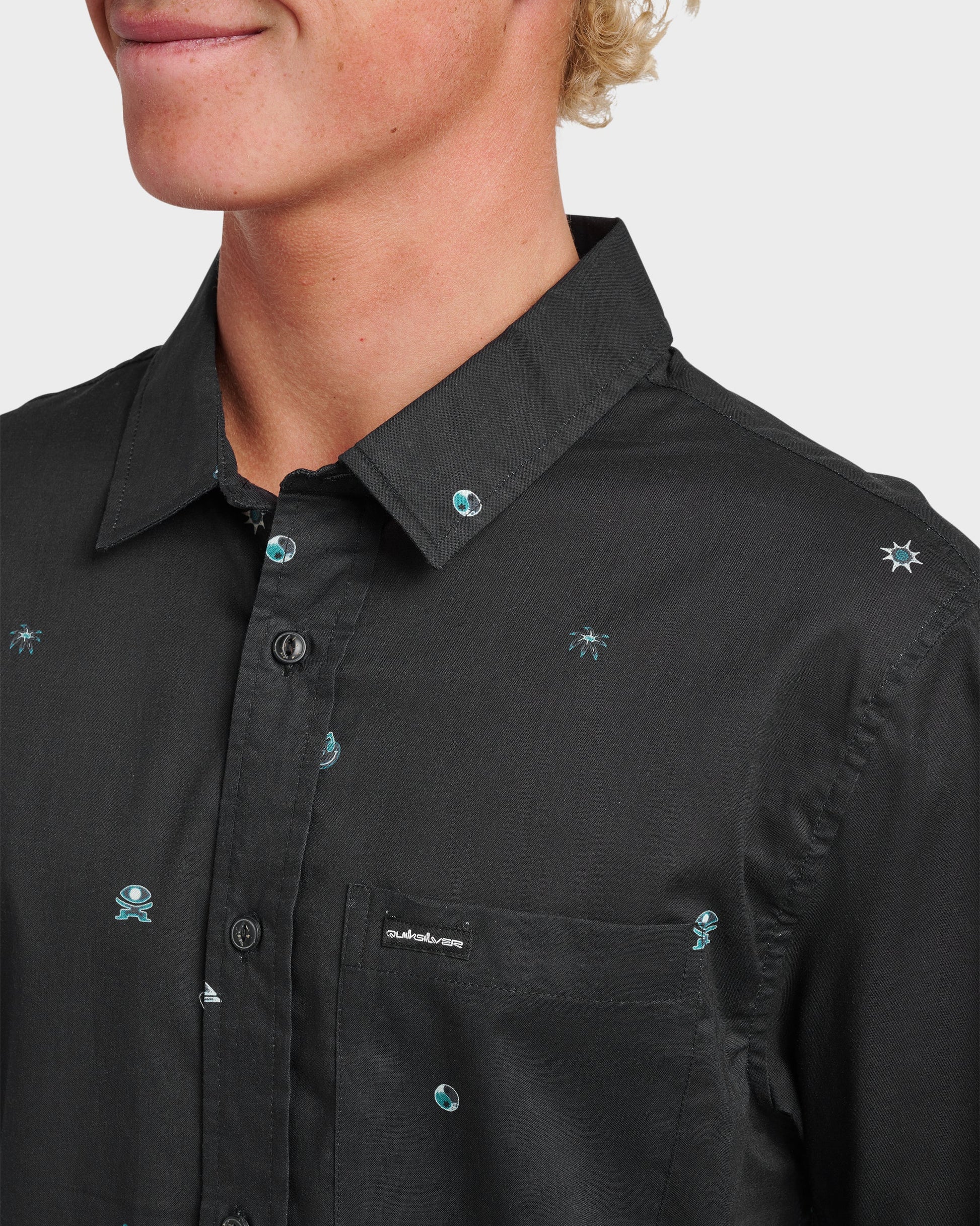 Mini Dimensions Classic Short Sleeve Shirt - Black - Quick Silver