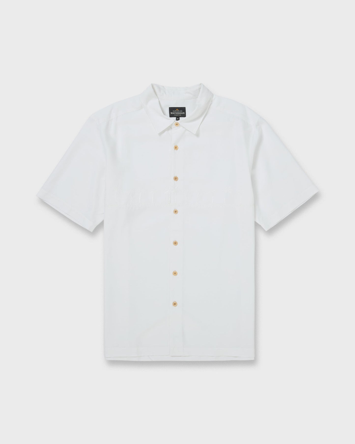 Waterman Tahiti Palms Premium Anti-Wrinkle Shirt - White - Quick Silver