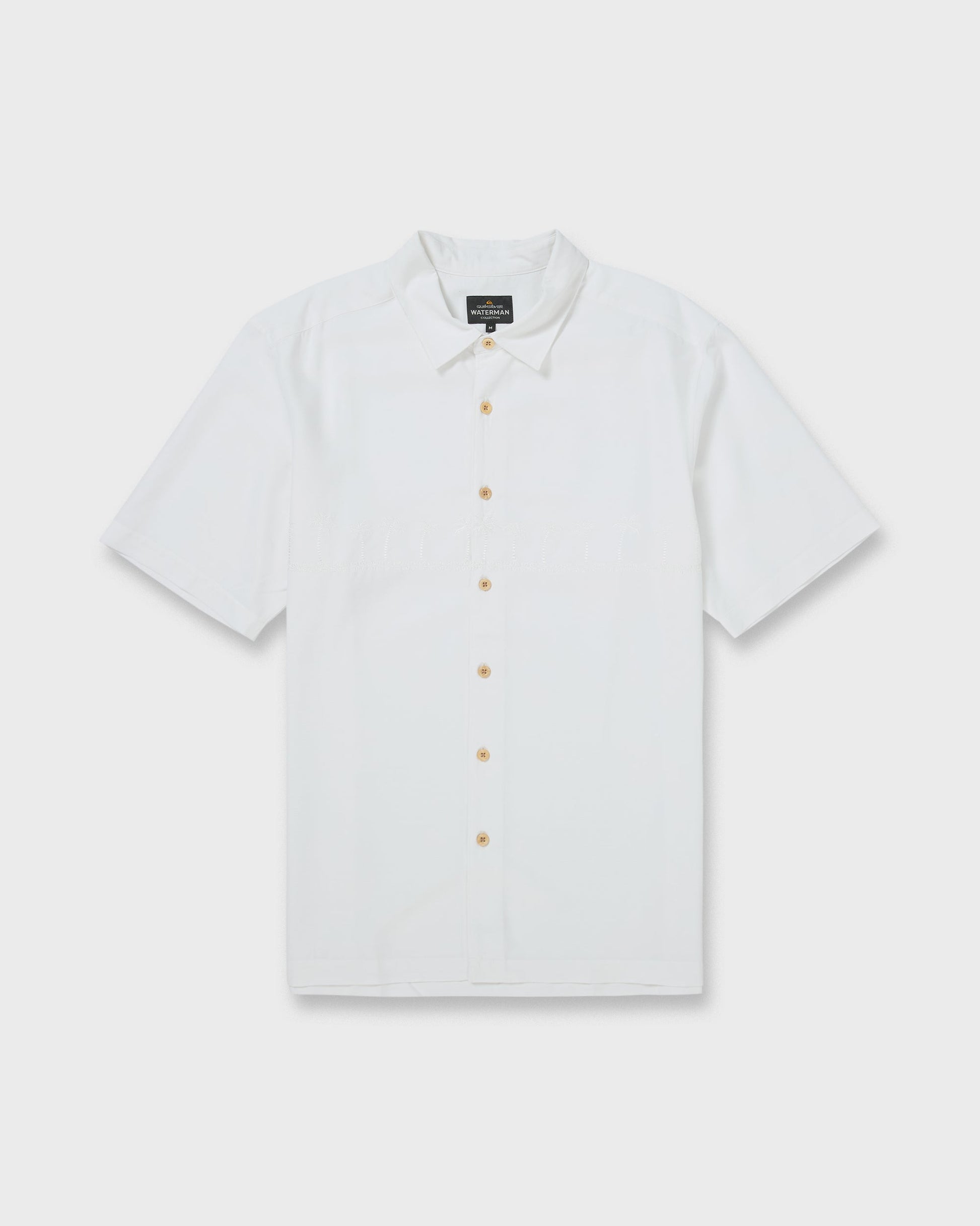 Waterman Tahiti Palms Premium Anti-Wrinkle Shirt - White - Quick Silver